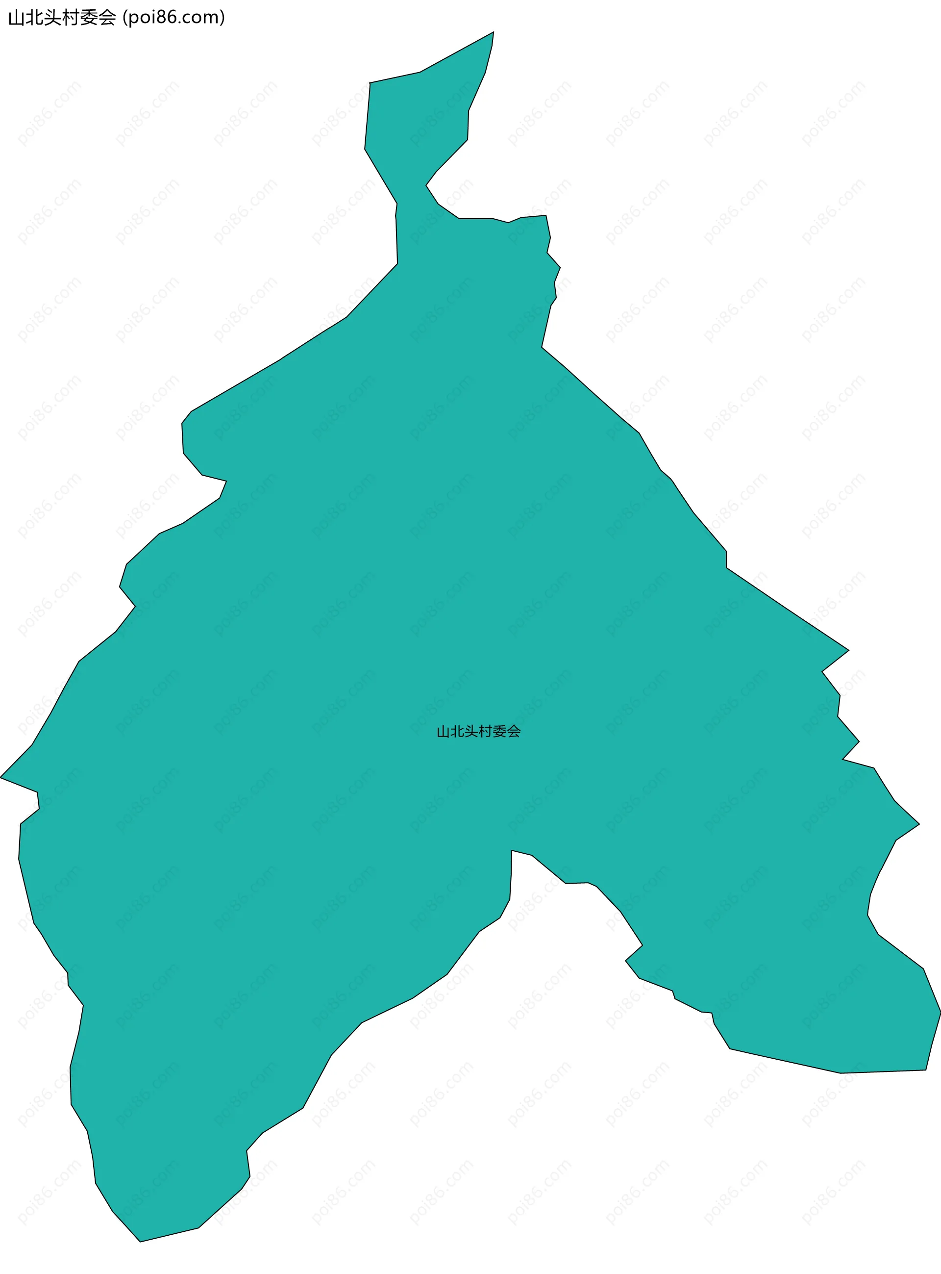 山北头村委会边界地图