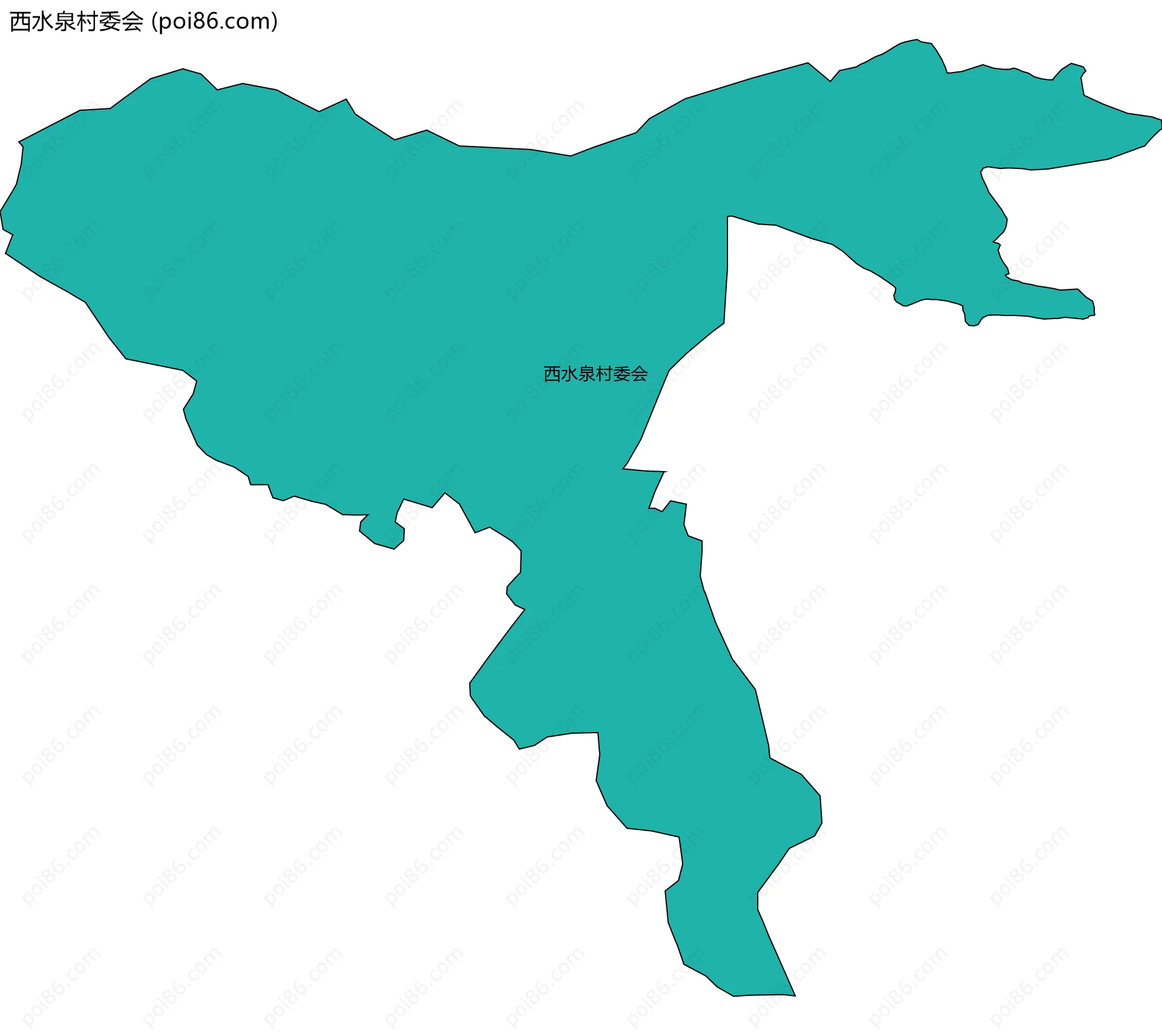 西水泉村委会边界地图