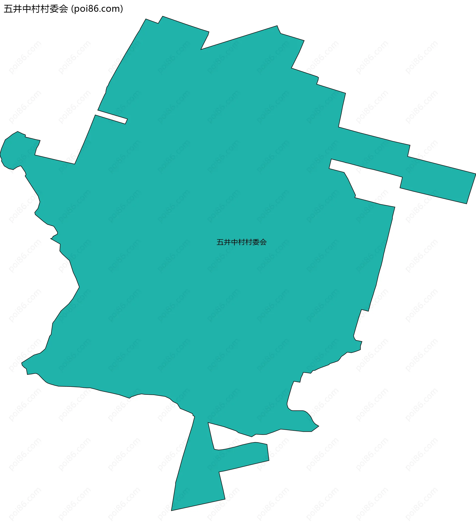 五井中村村委会边界地图