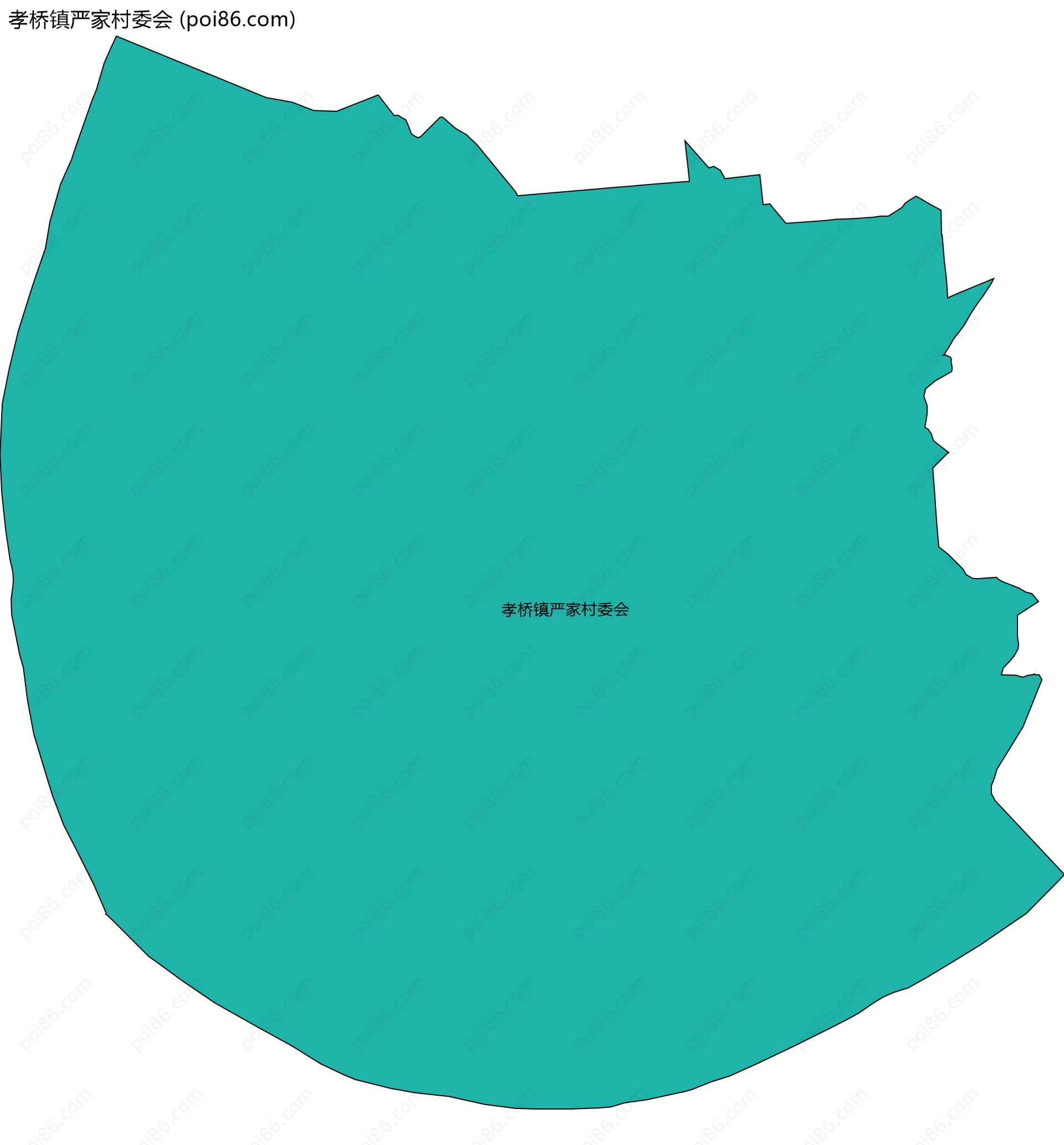 孝桥镇严家村委会边界地图