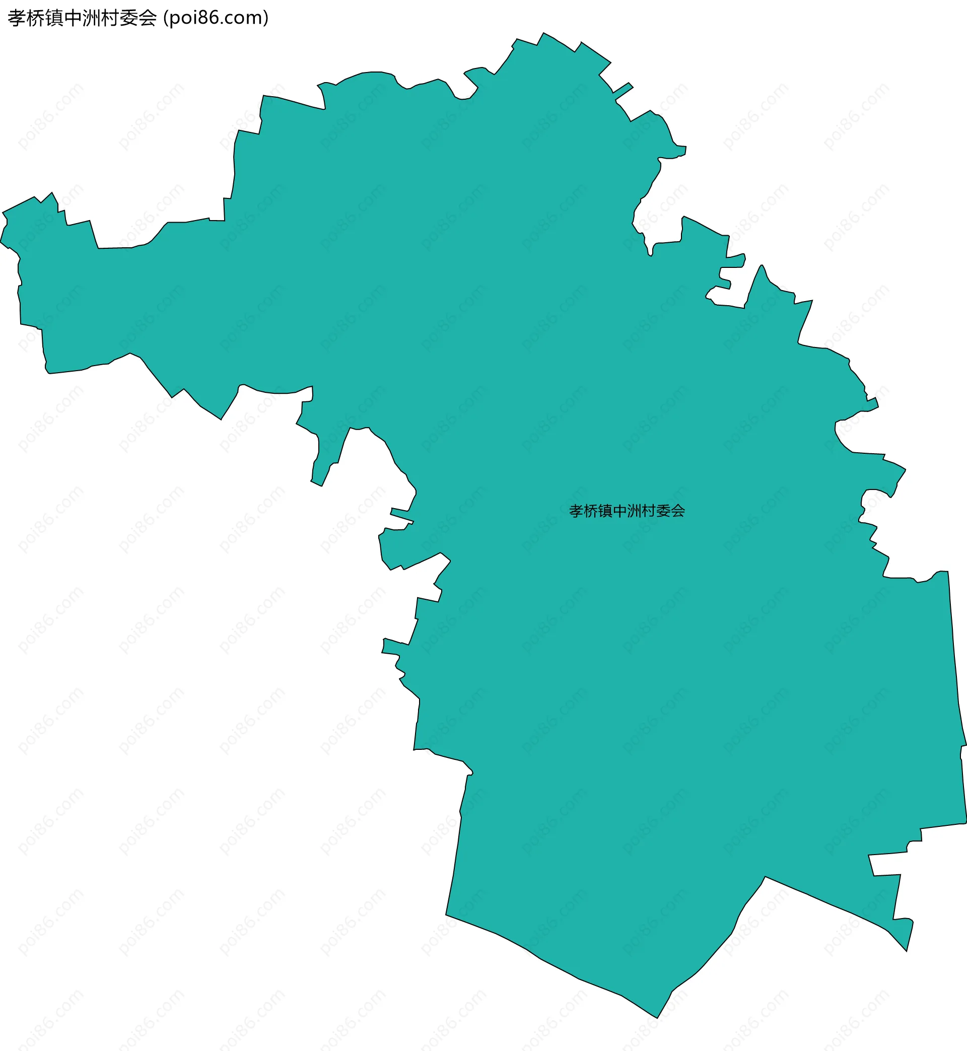 孝桥镇中洲村委会边界地图