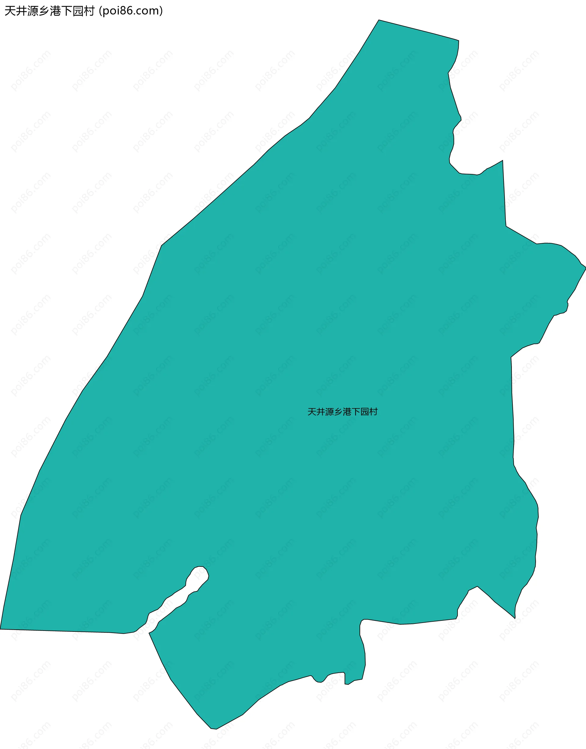 天井源乡港下园村边界地图