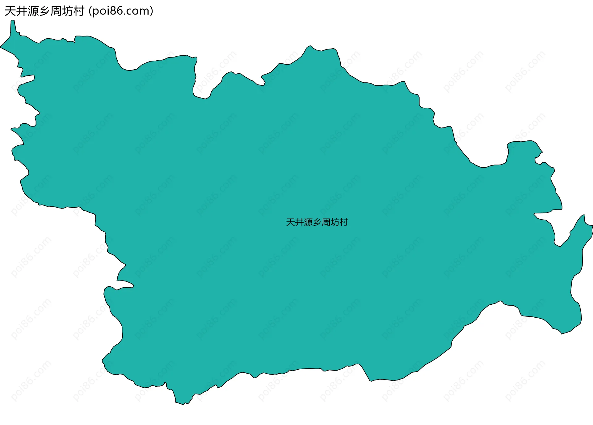 天井源乡周坊村边界地图