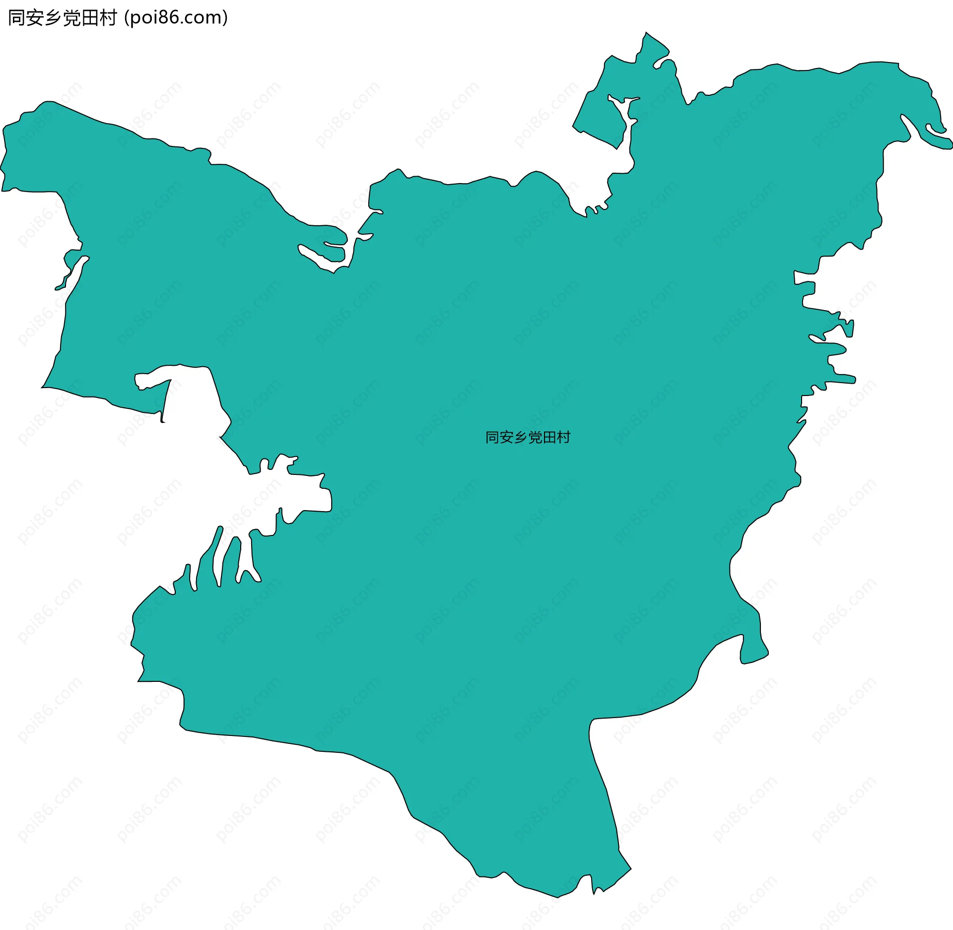 同安乡党田村边界地图