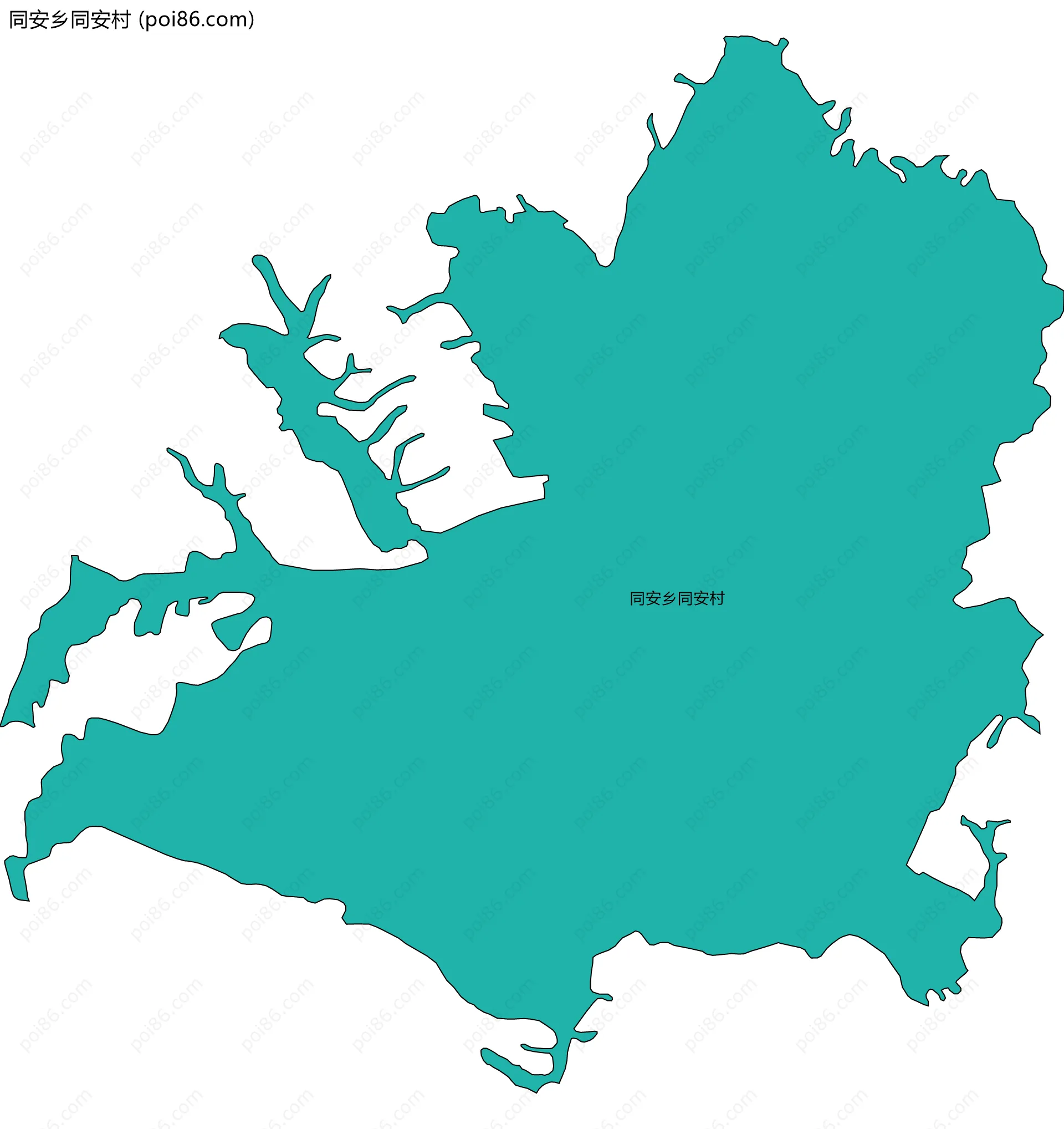 同安乡同安村边界地图