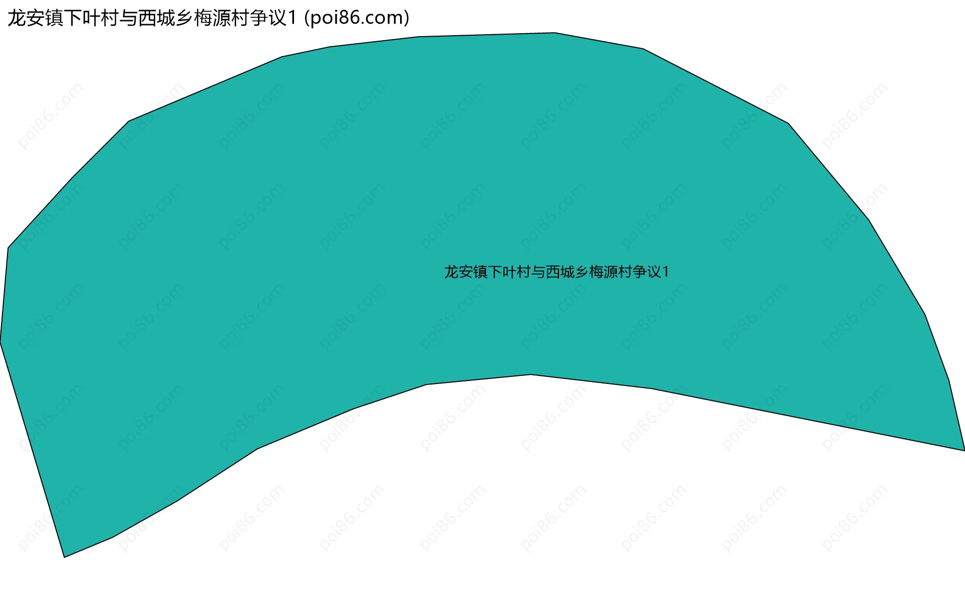 龙安镇下叶村与西城乡梅源村争议1边界地图