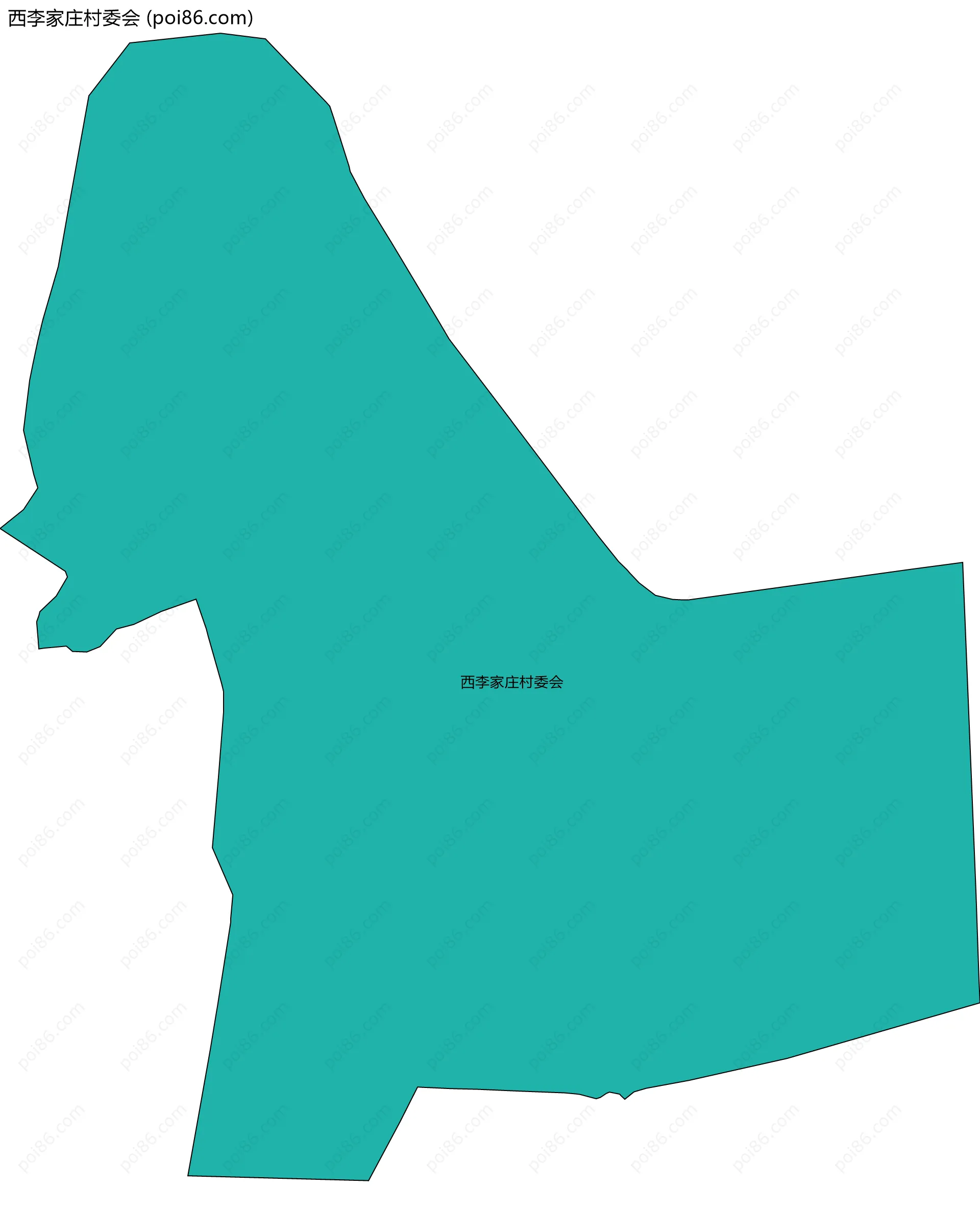 西李家庄村委会边界地图
