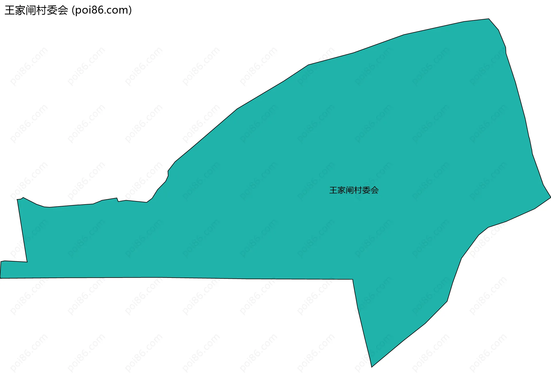 王家闸村委会边界地图