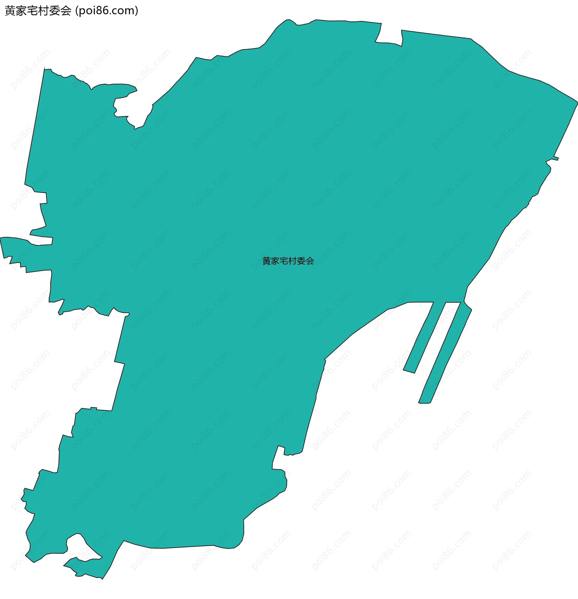 黄家宅村委会边界地图