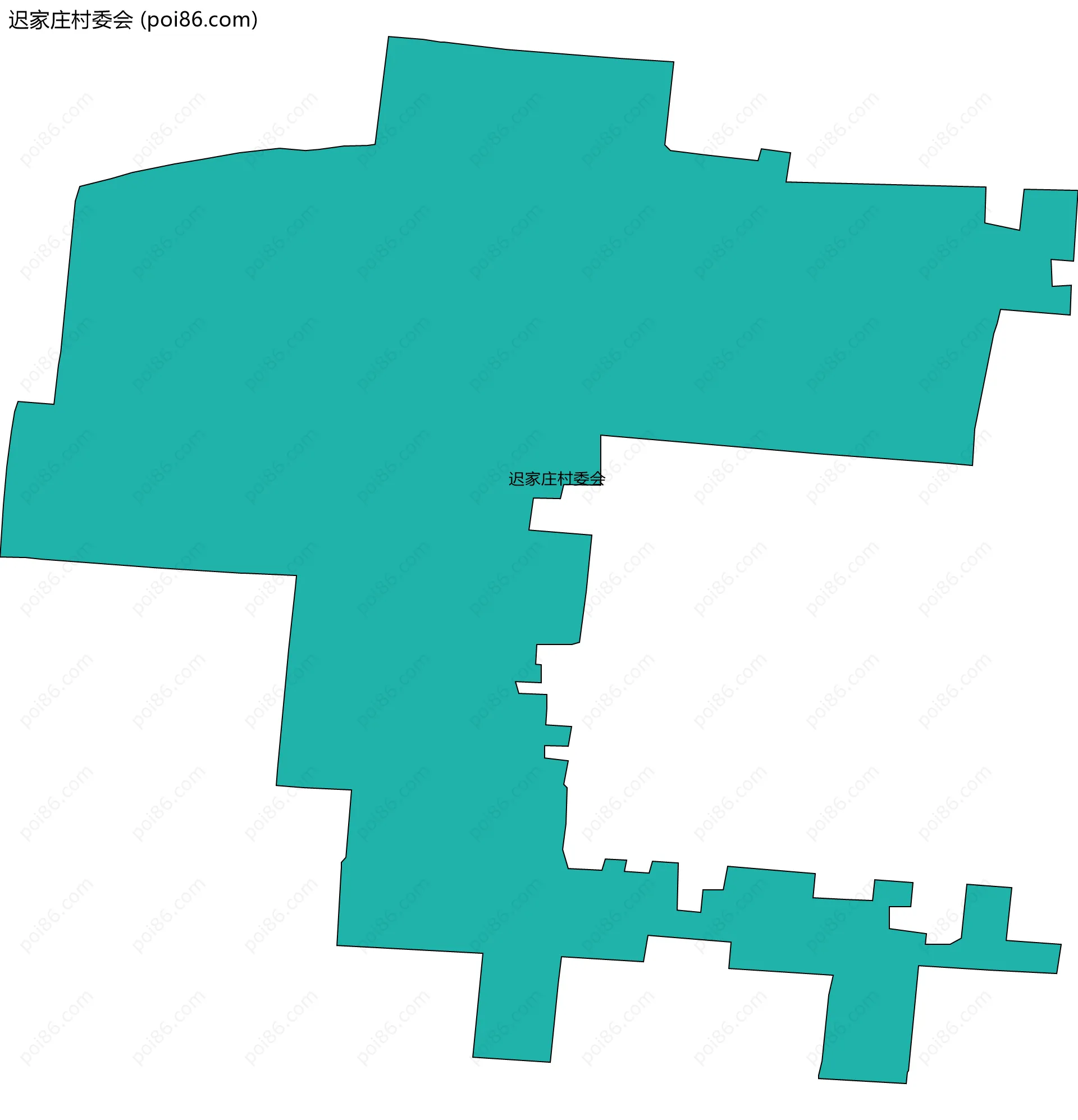 迟家庄村委会边界地图