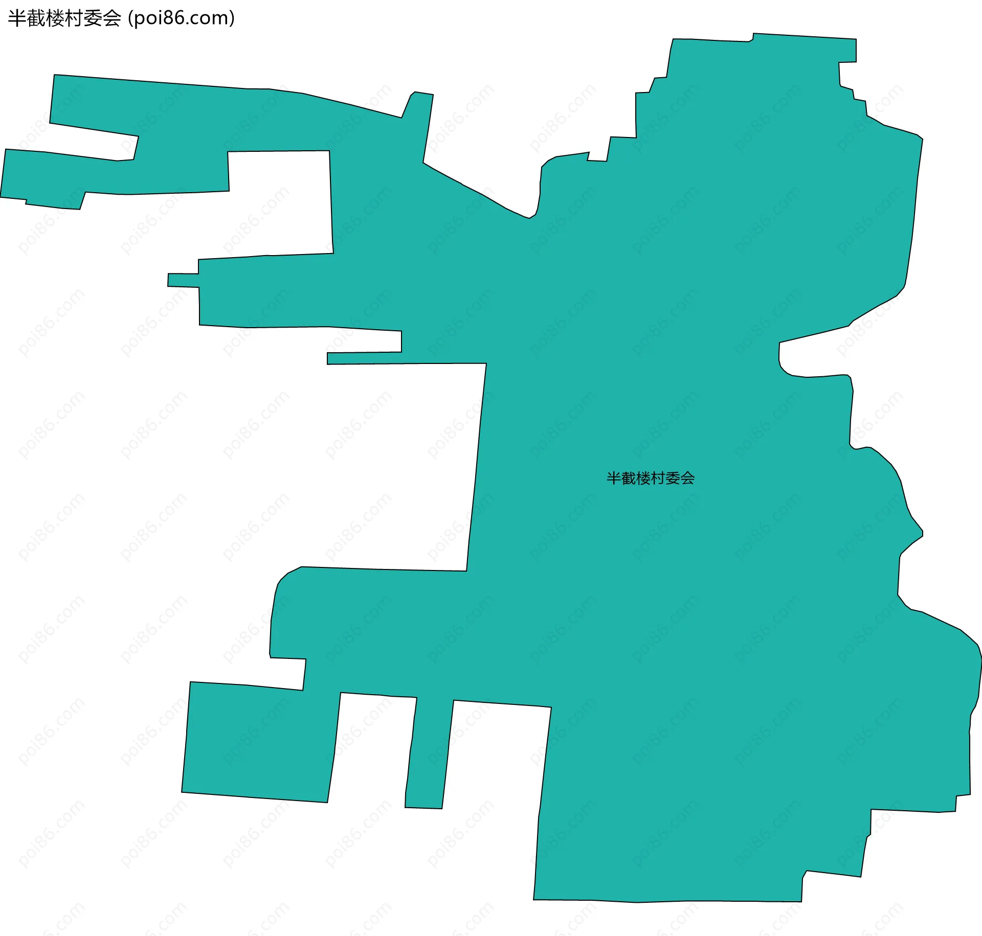 半截楼村委会边界地图