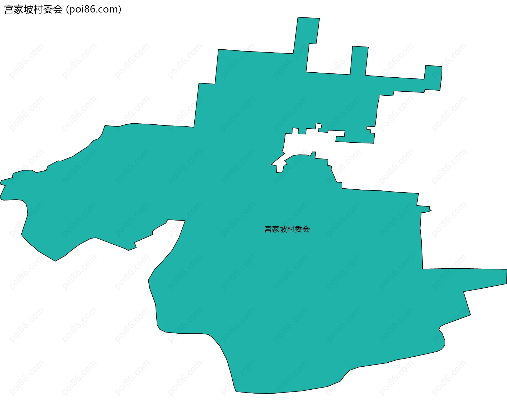 宫家坡村委会边界地图