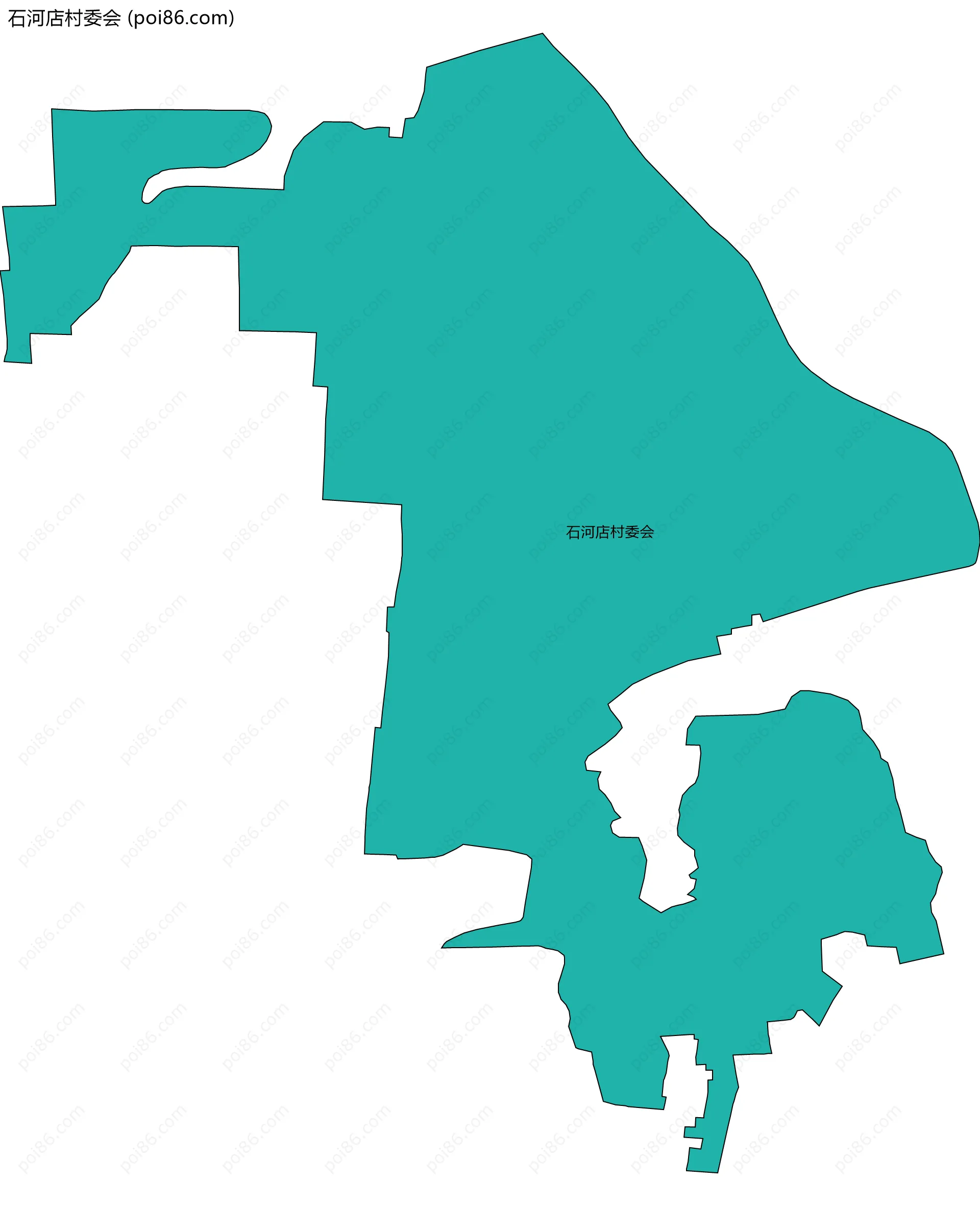 石河店村委会边界地图