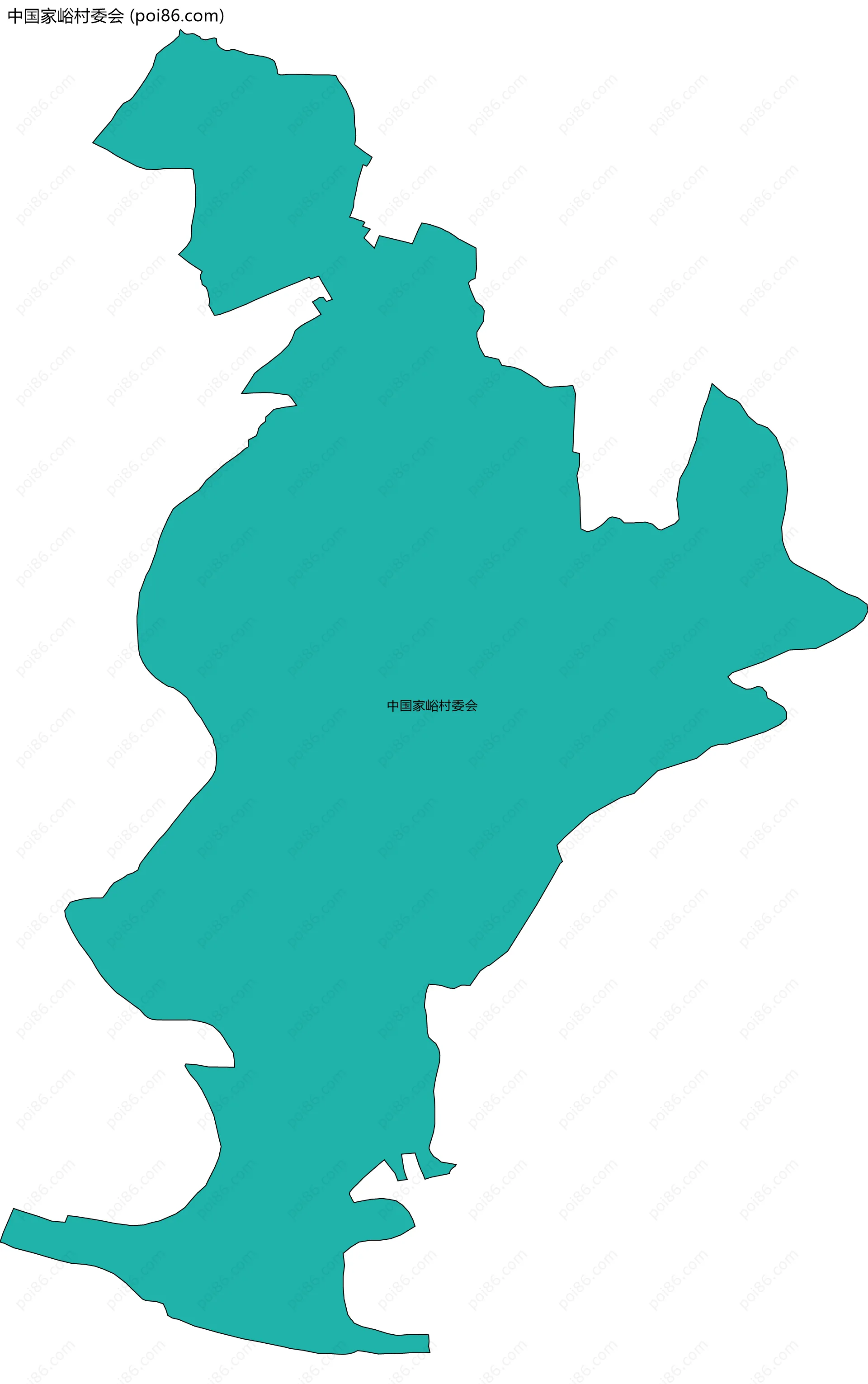 中国家峪村委会边界地图