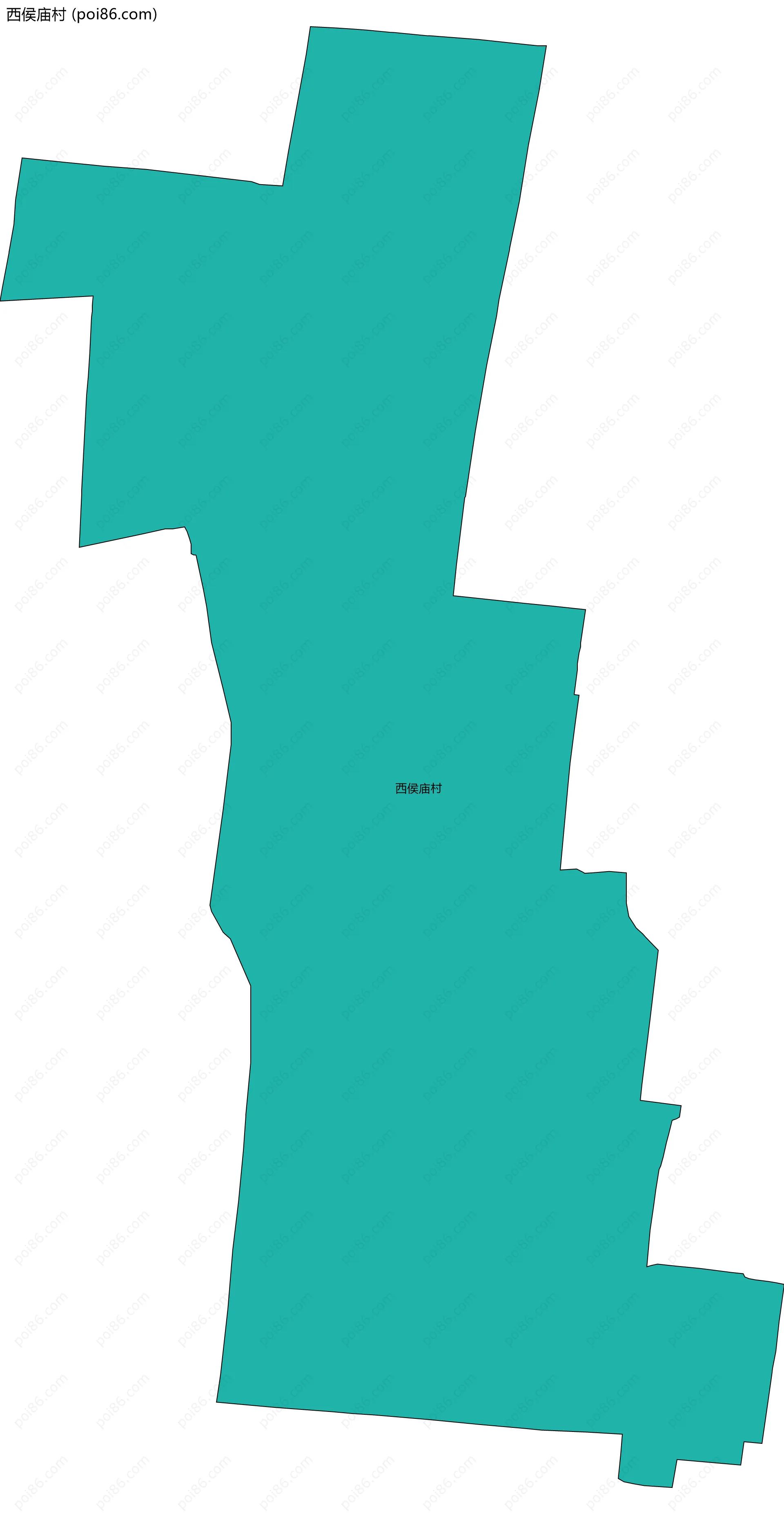 西侯庙村边界地图