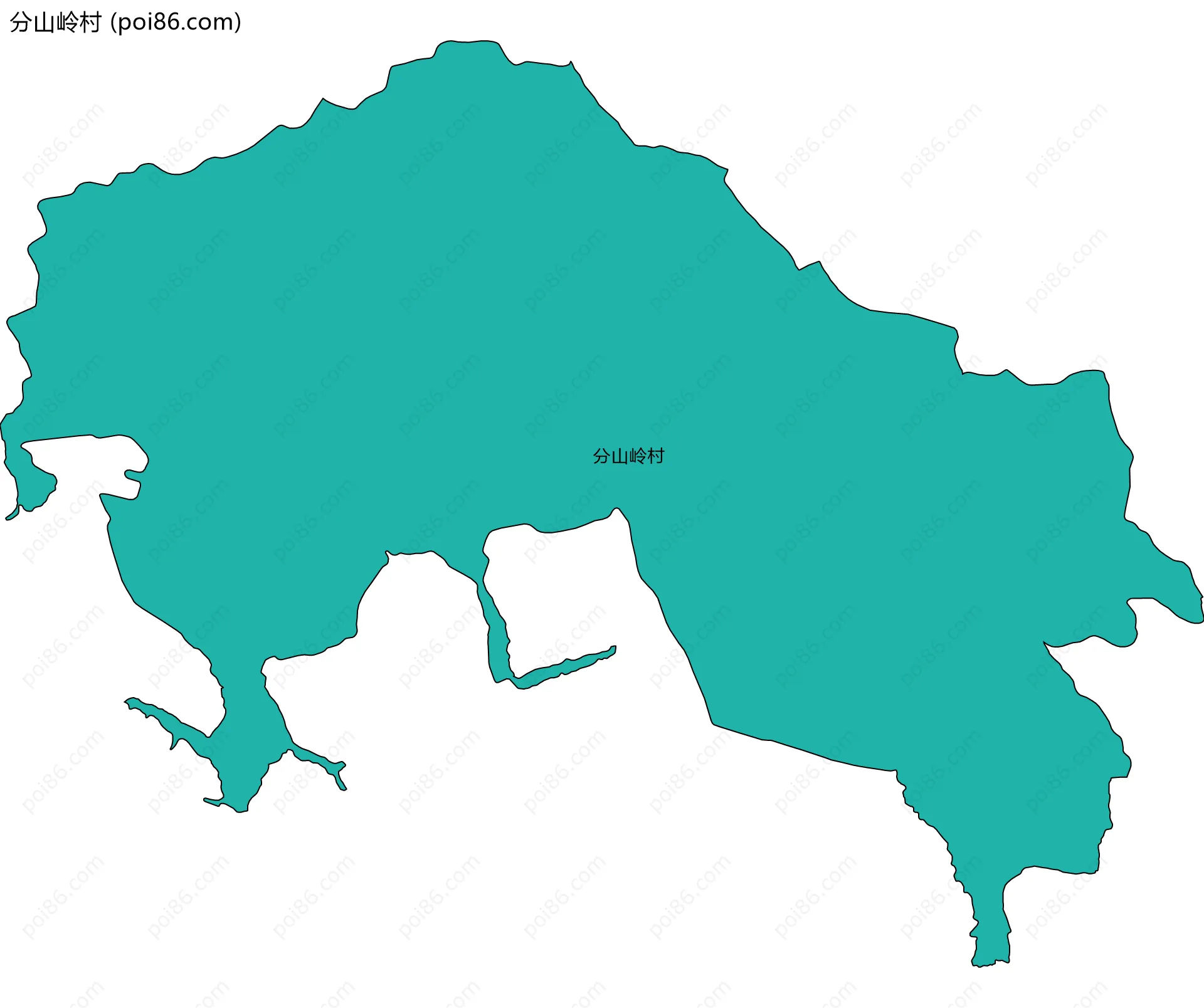 分山岭村边界地图