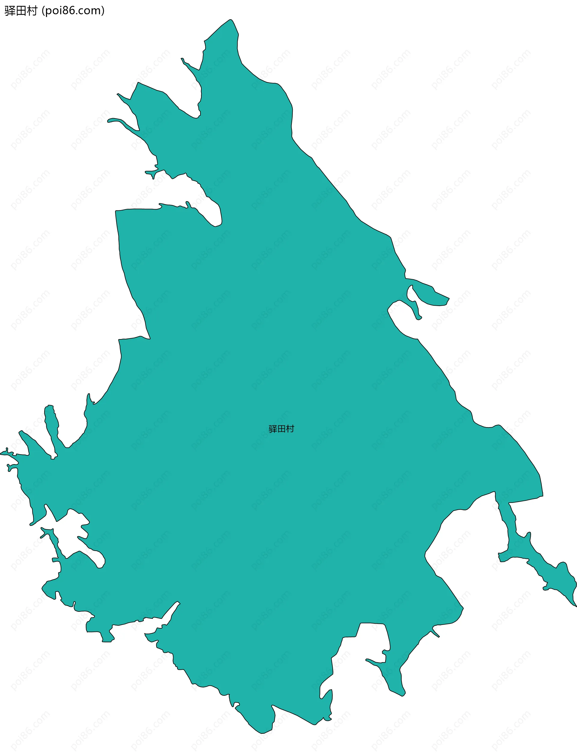 驿田村边界地图