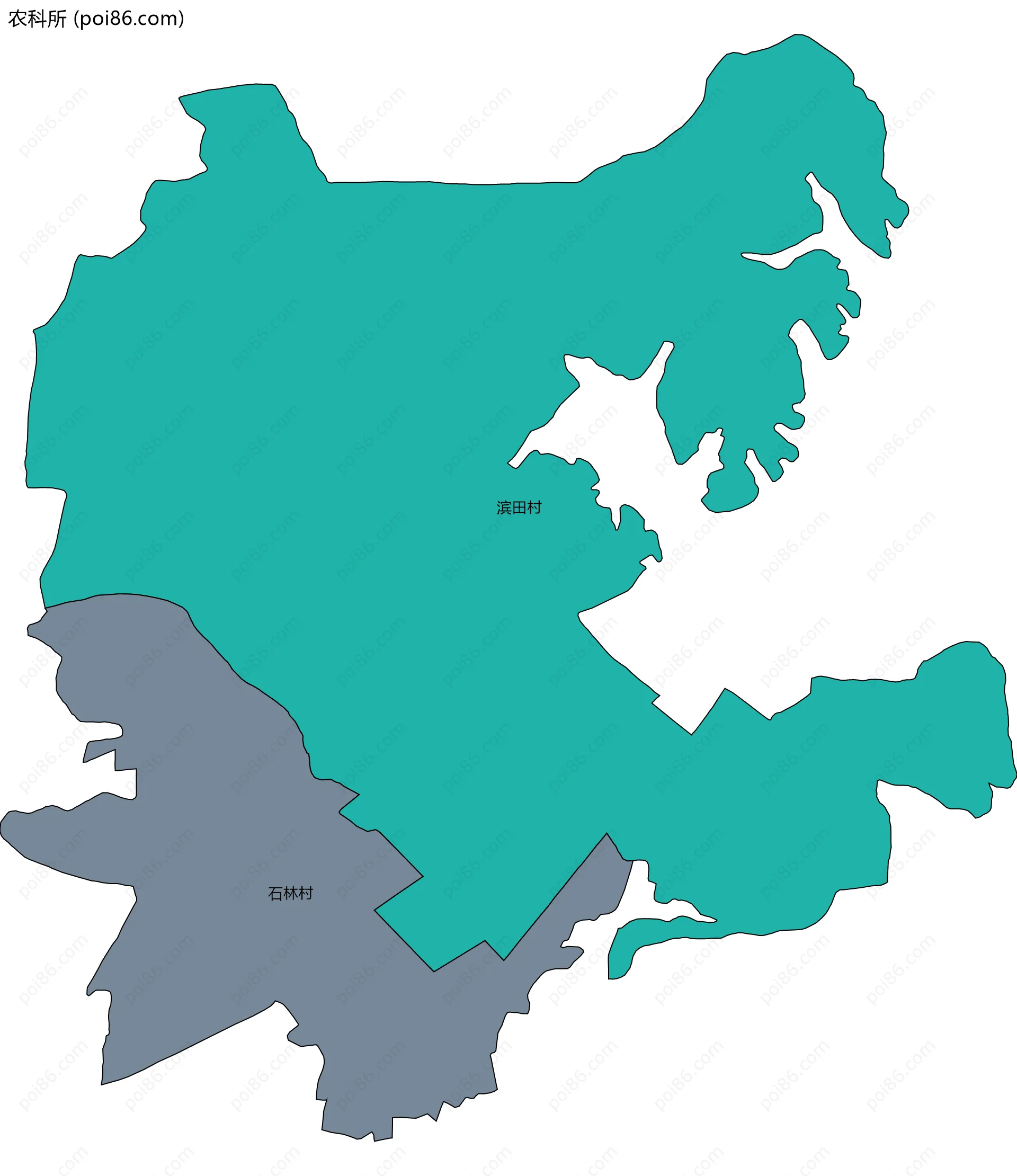 农科所边界地图(五级行政区划)