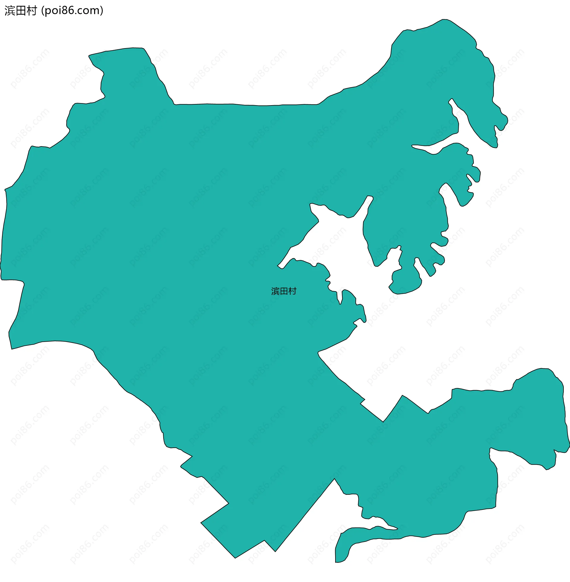 滨田村边界地图