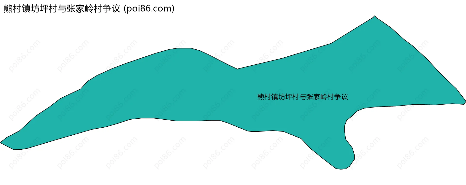 熊村镇坊坪村与张家岭村争议边界地图