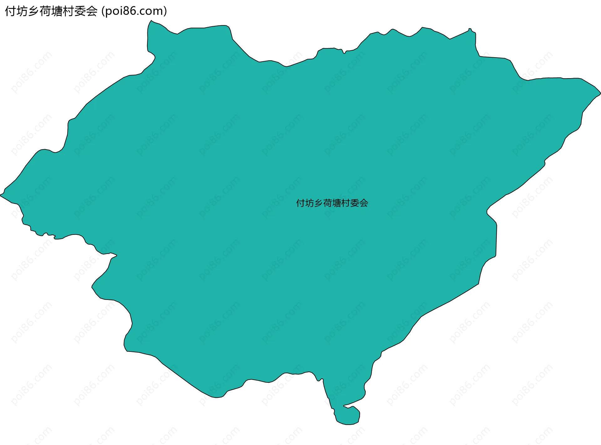 付坊乡荷塘村委会边界地图