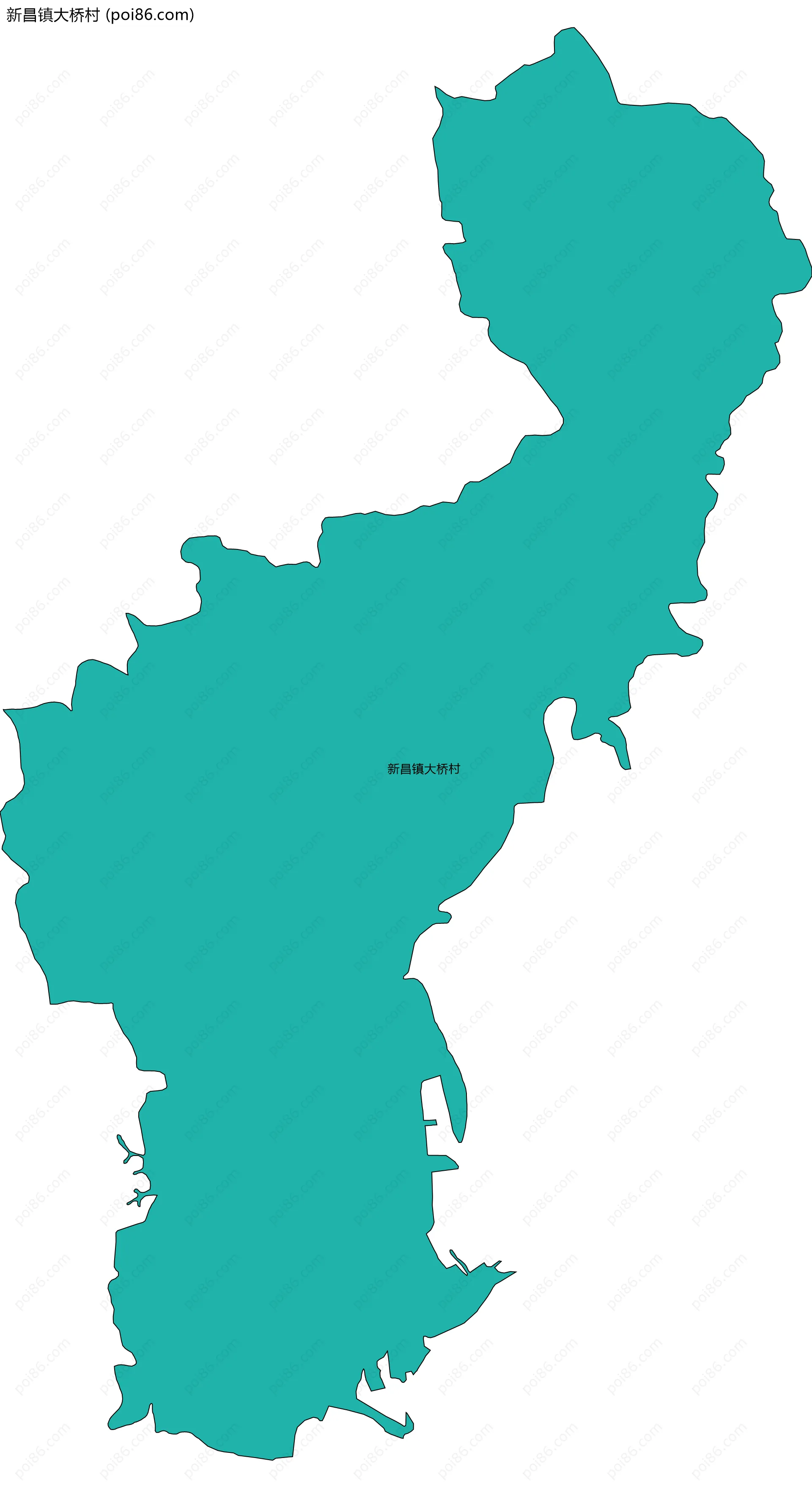 新昌镇大桥村边界地图