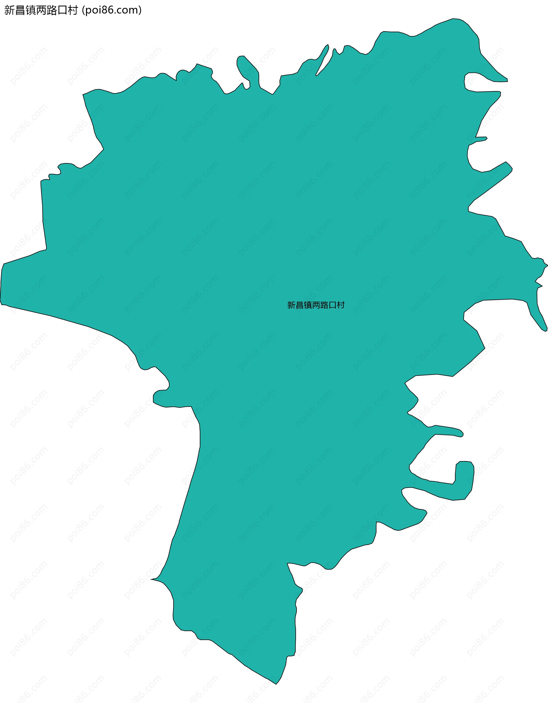 新昌镇两路口村边界地图