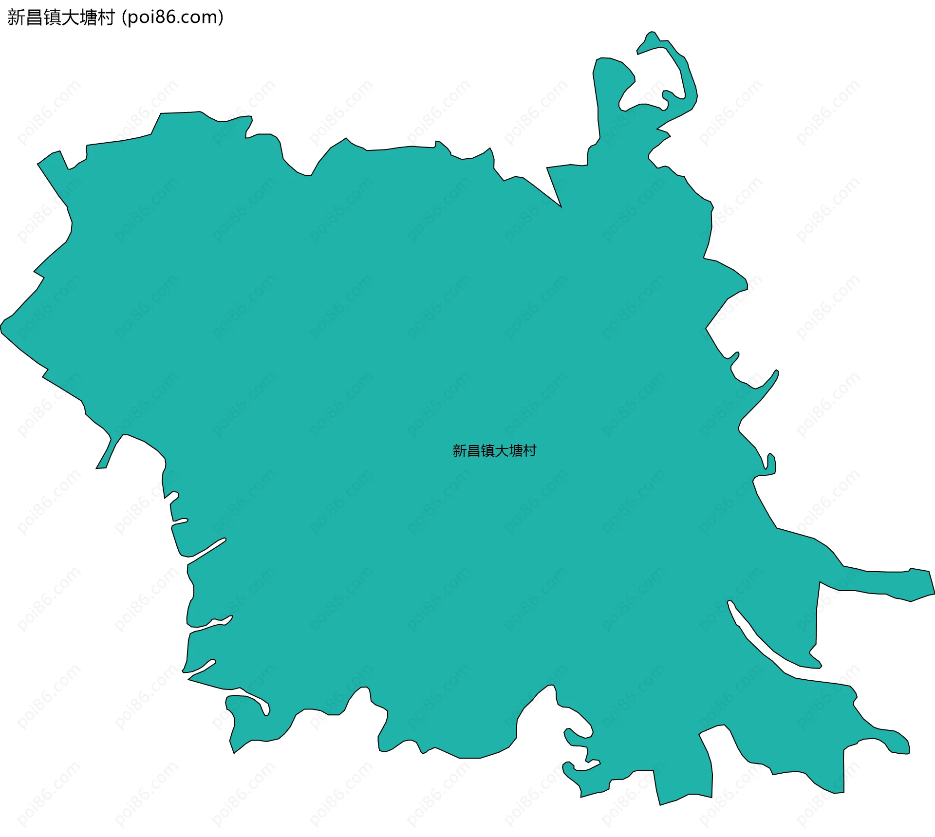 新昌镇大塘村边界地图