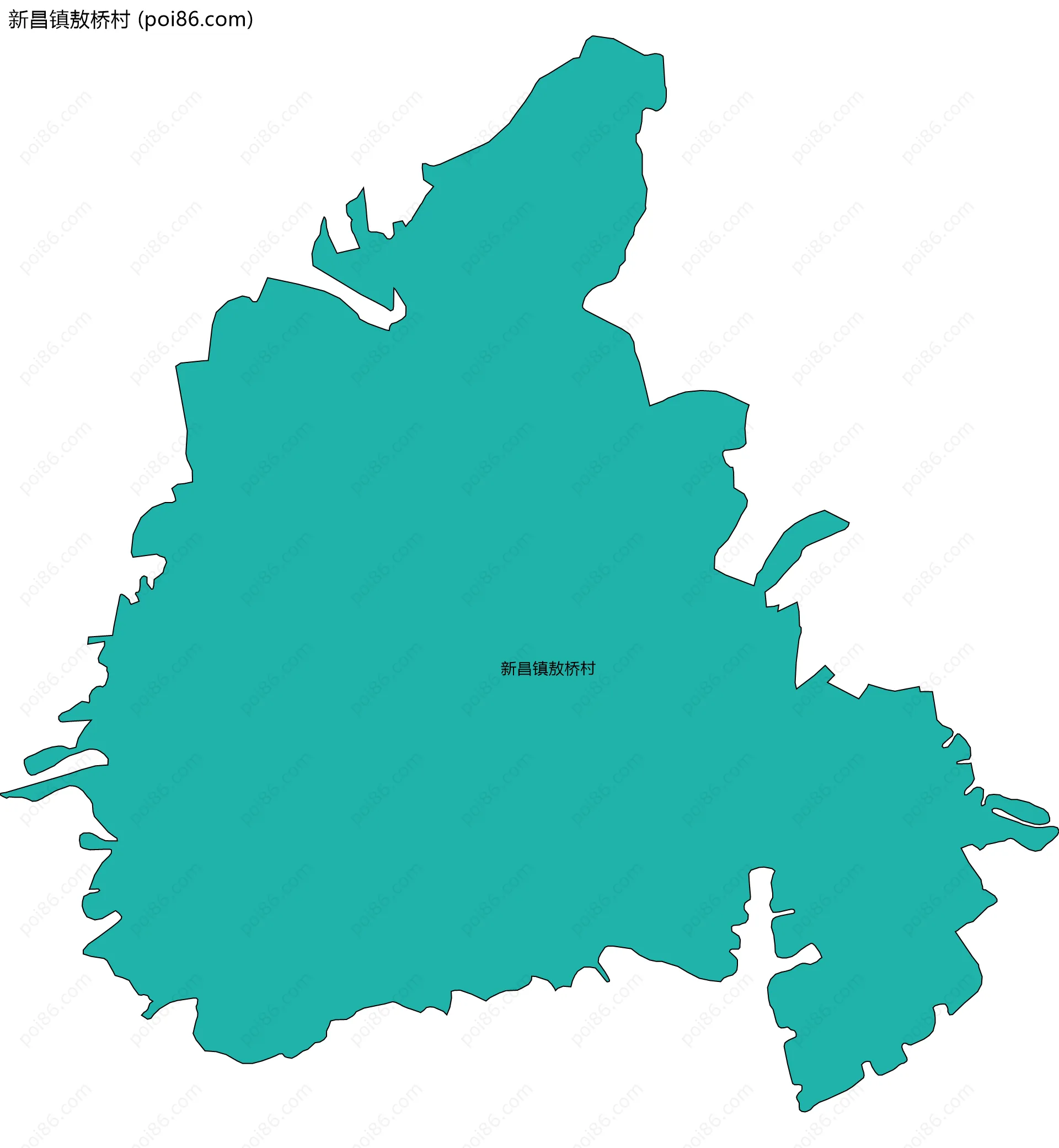 新昌镇敖桥村边界地图