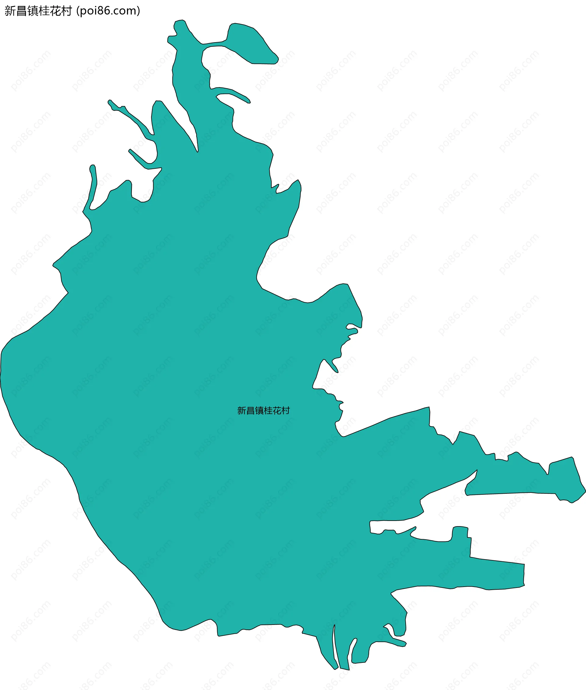 新昌镇桂花村边界地图