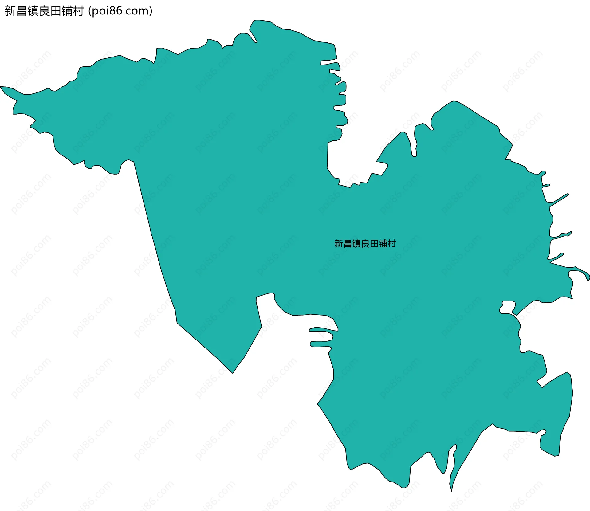 新昌镇良田铺村边界地图