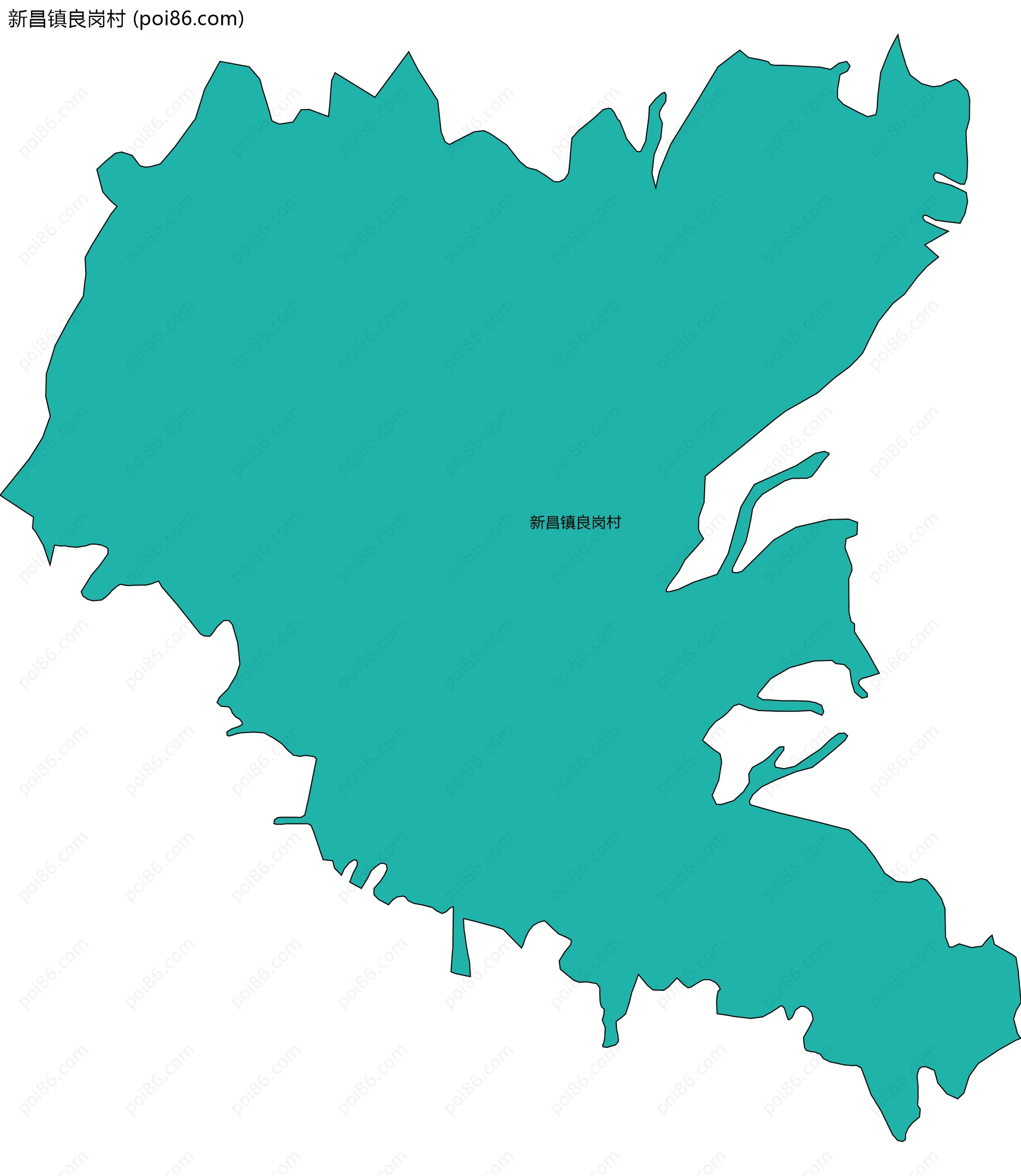 新昌镇良岗村边界地图