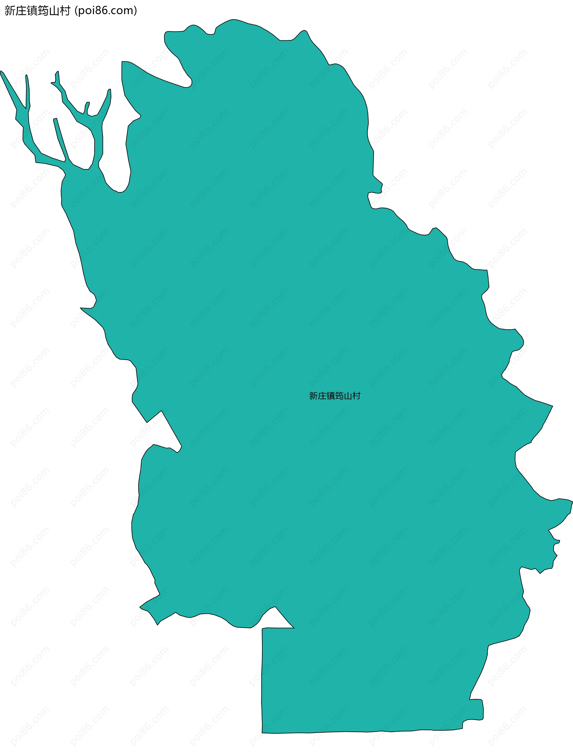 新庄镇筠山村边界地图