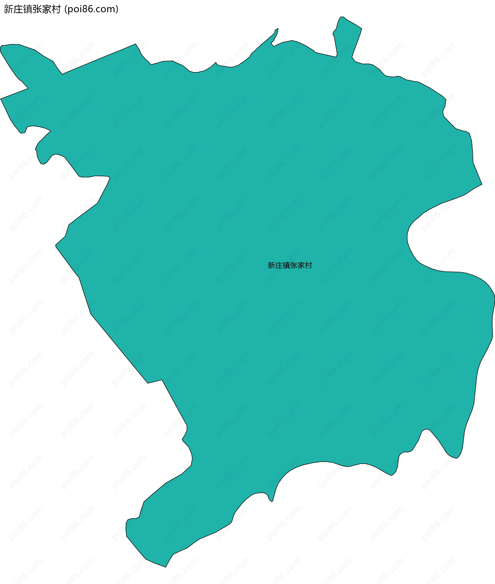 新庄镇张家村边界地图