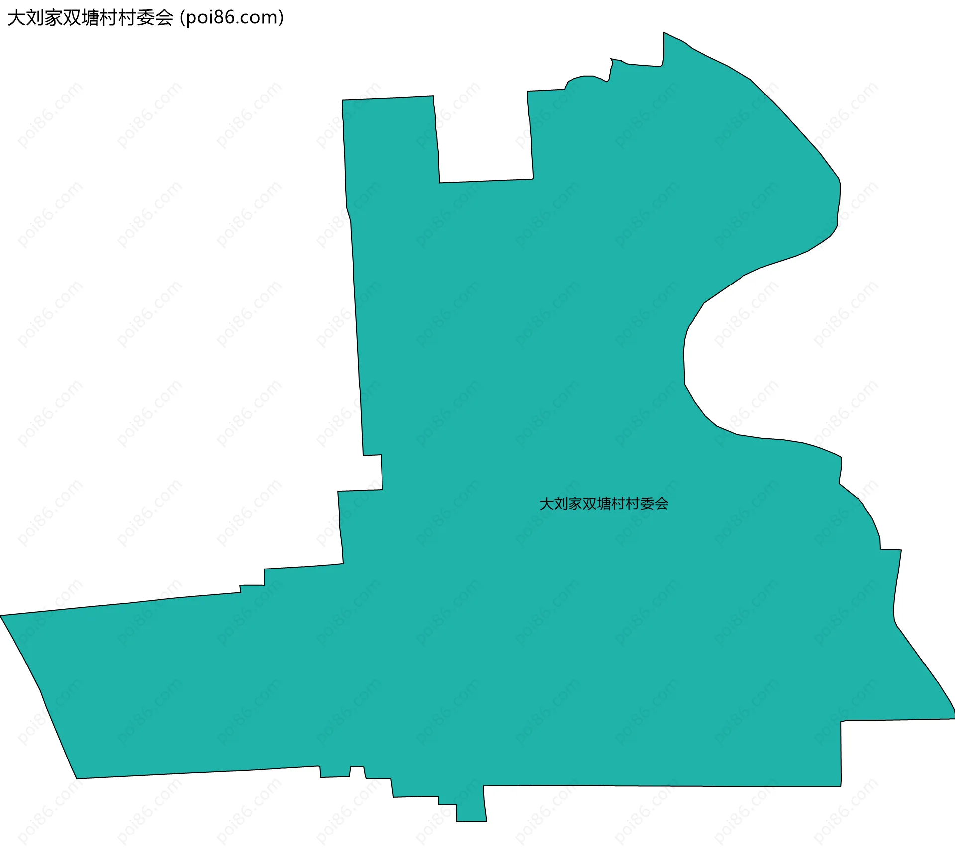 大刘家双塘村村委会边界地图