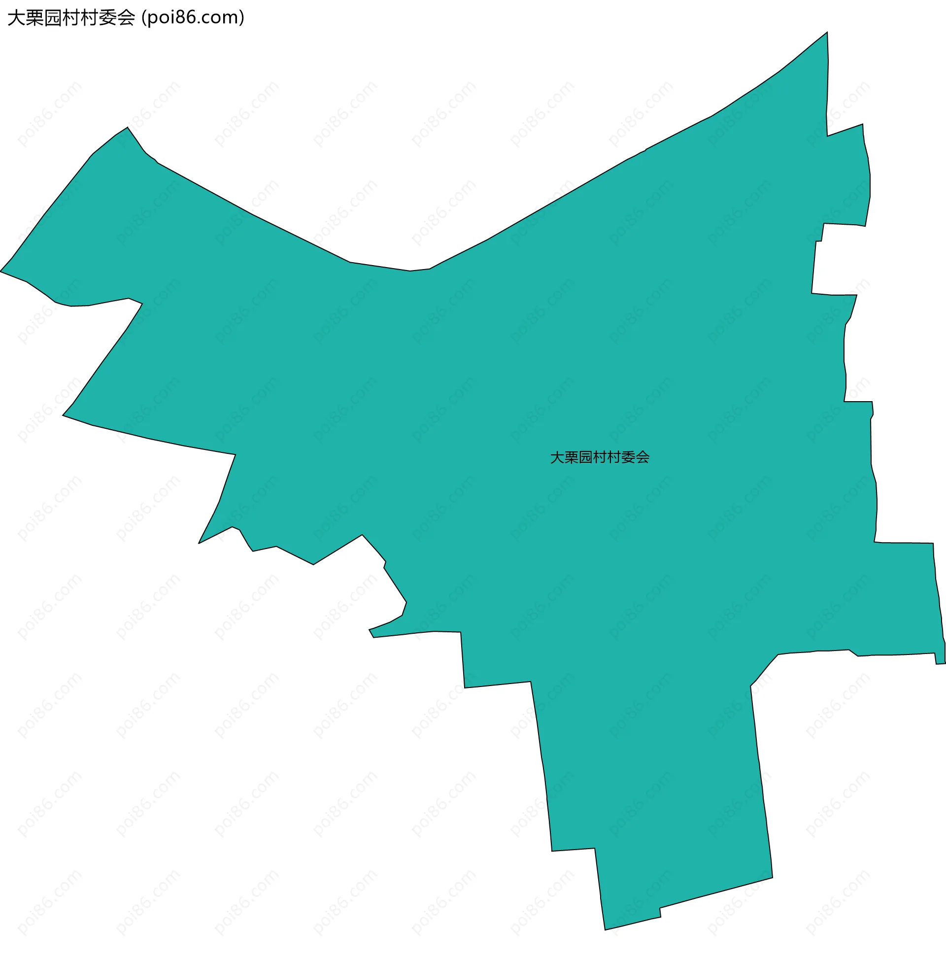 大栗园村村委会边界地图