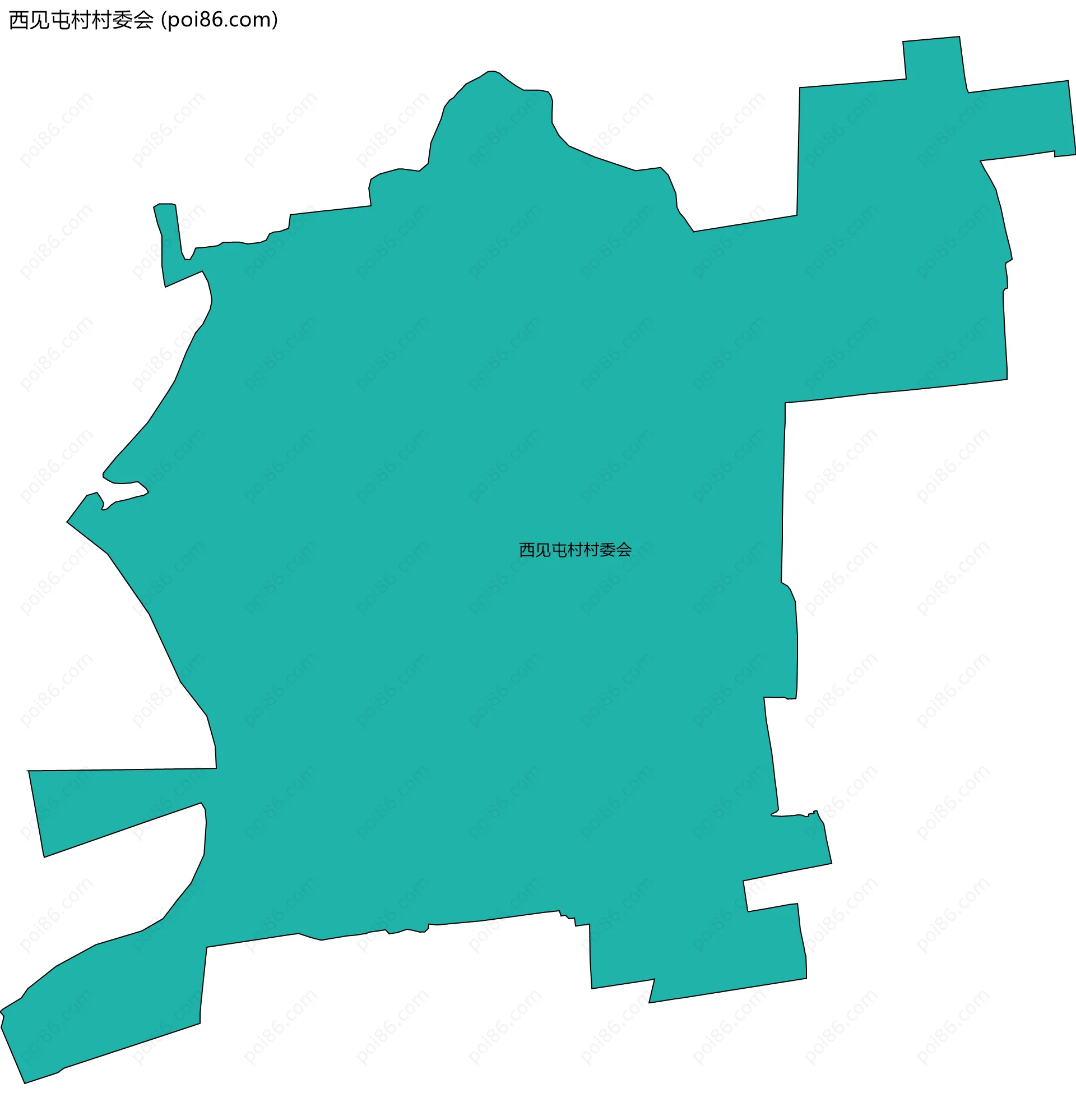 西见屯村村委会边界地图
