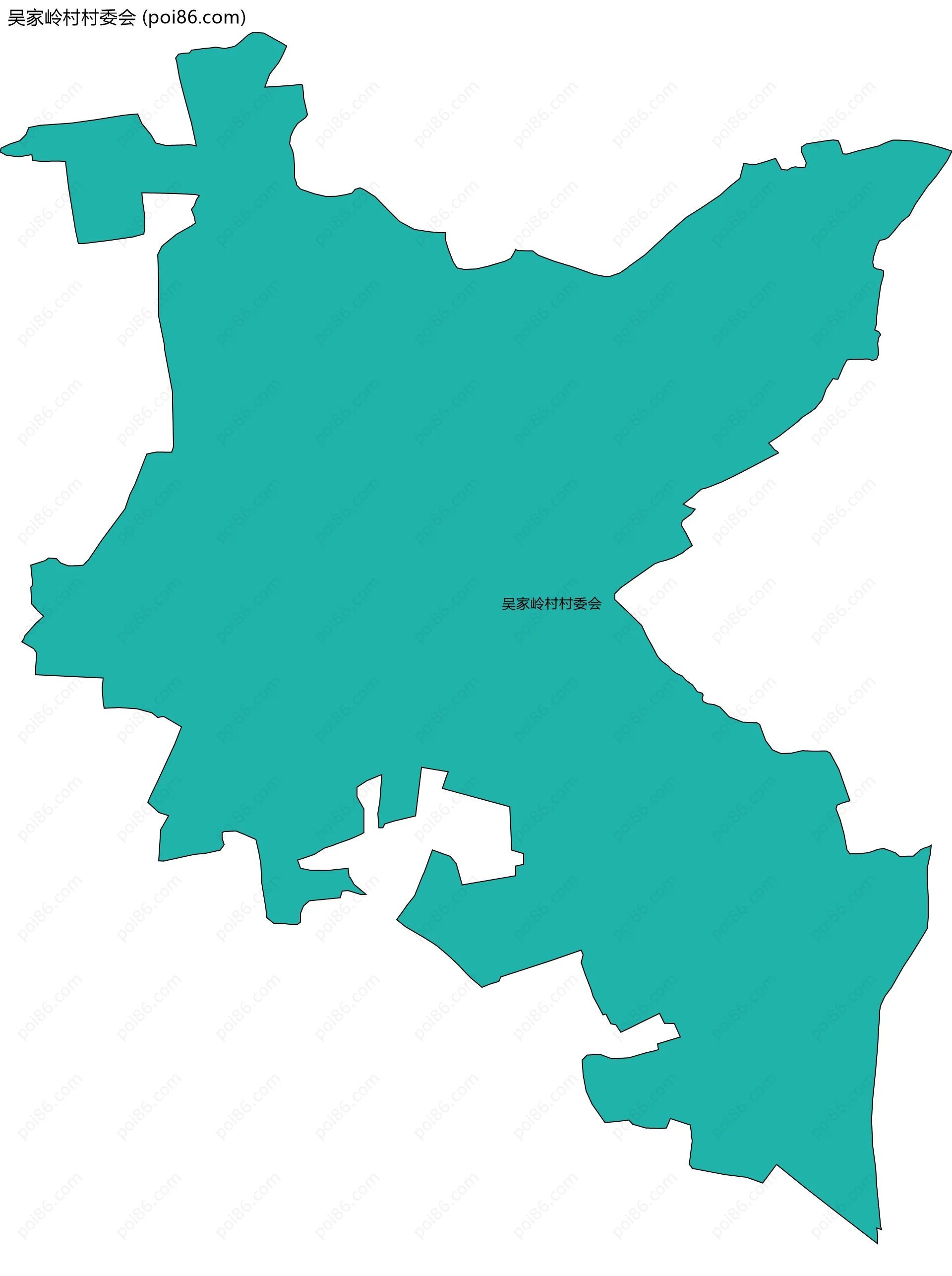 吴家岭村村委会边界地图