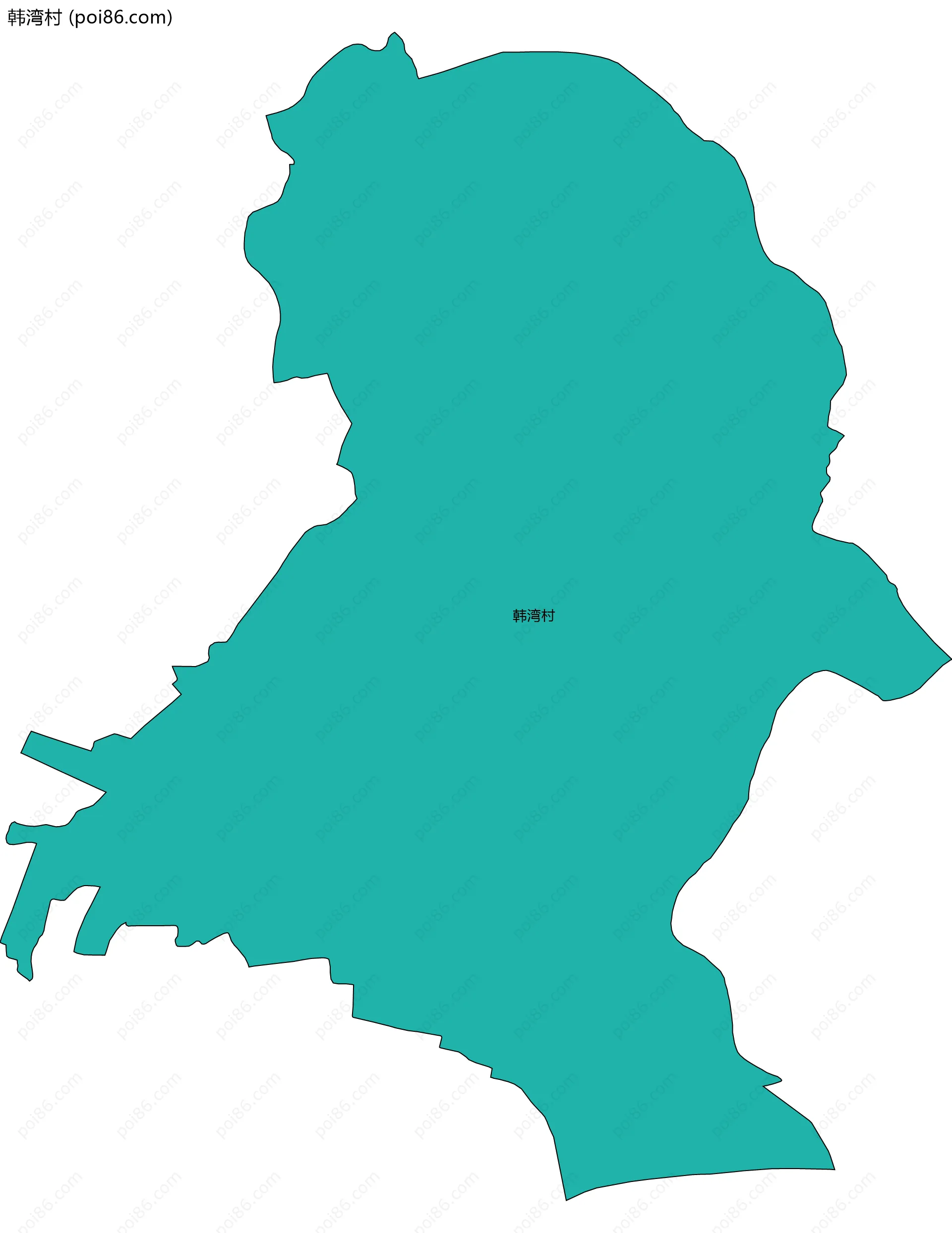 韩湾村边界地图