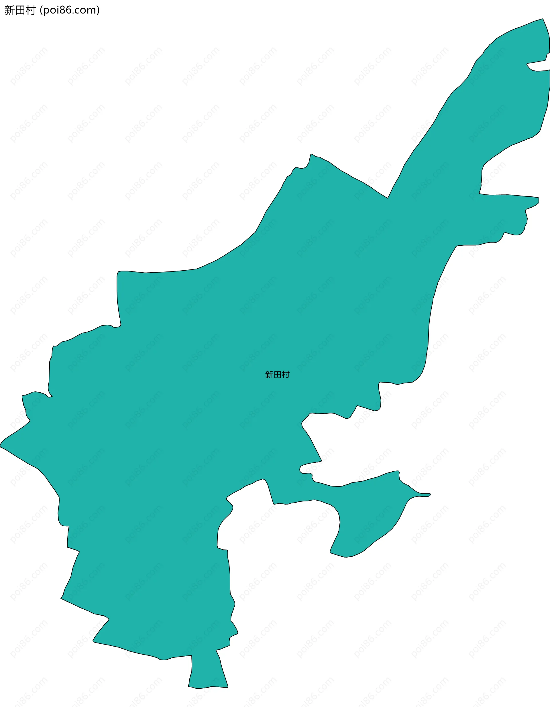 新田村边界地图