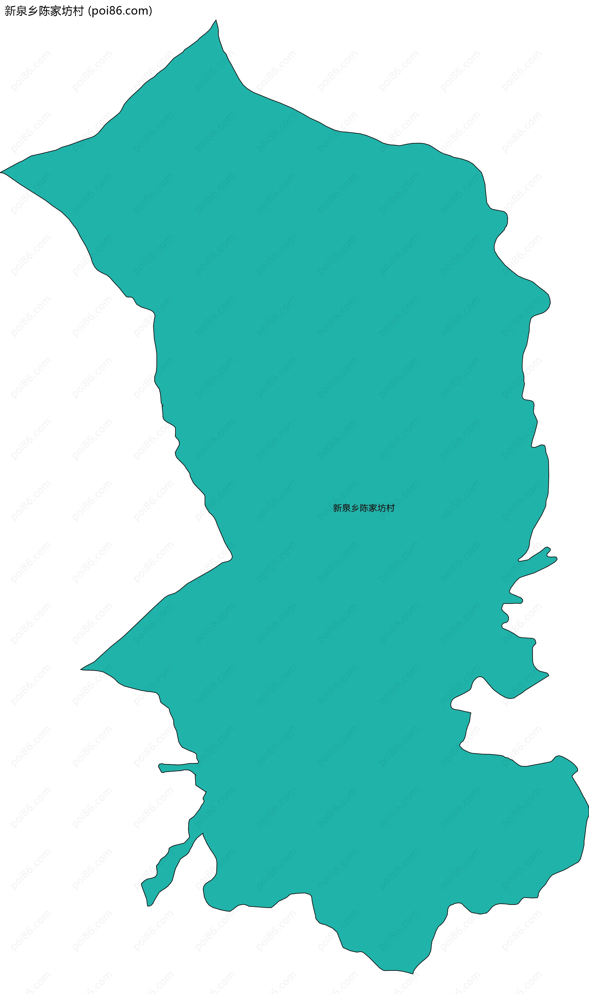 新泉乡陈家坊村边界地图