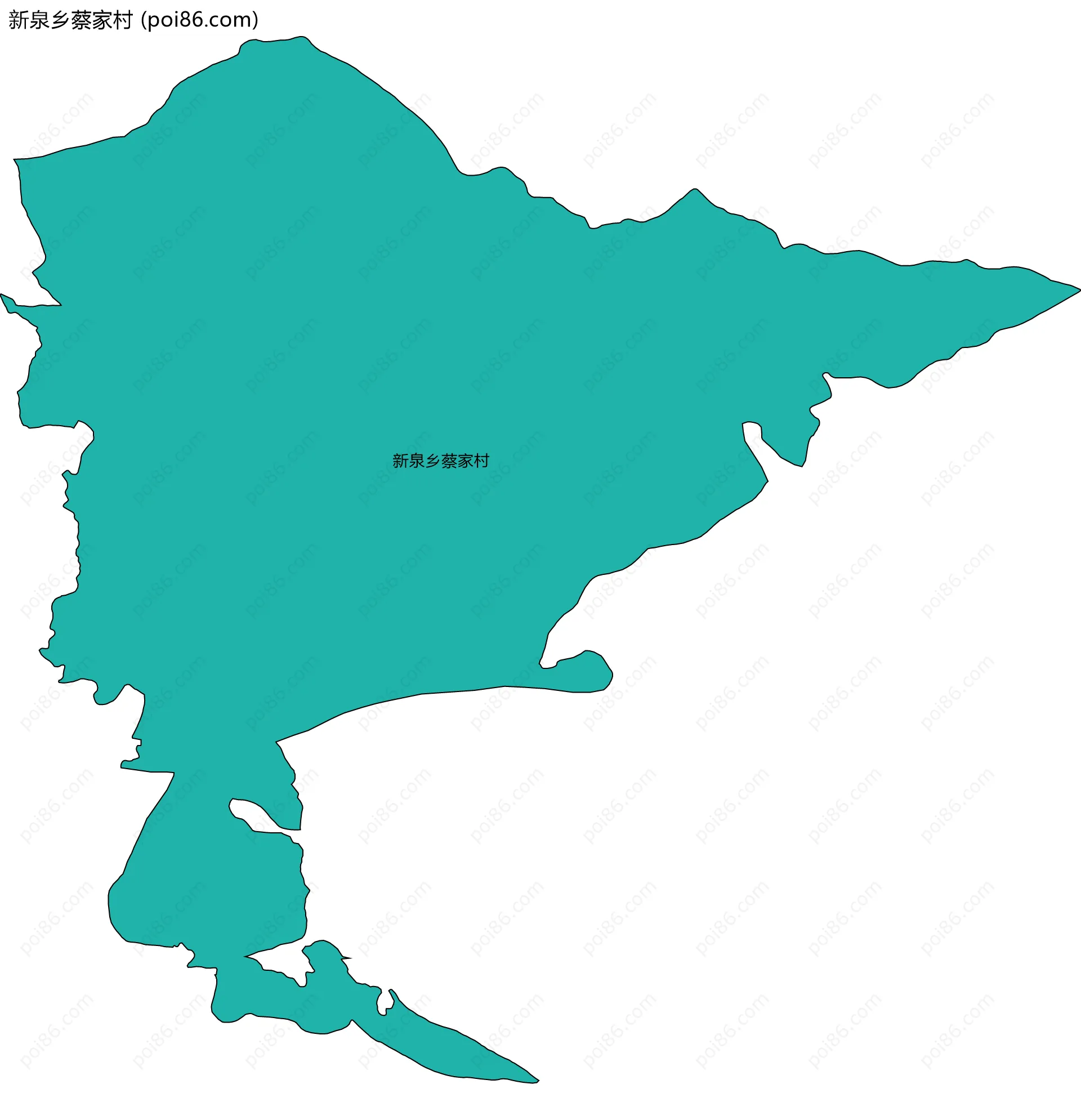 新泉乡蔡家村边界地图