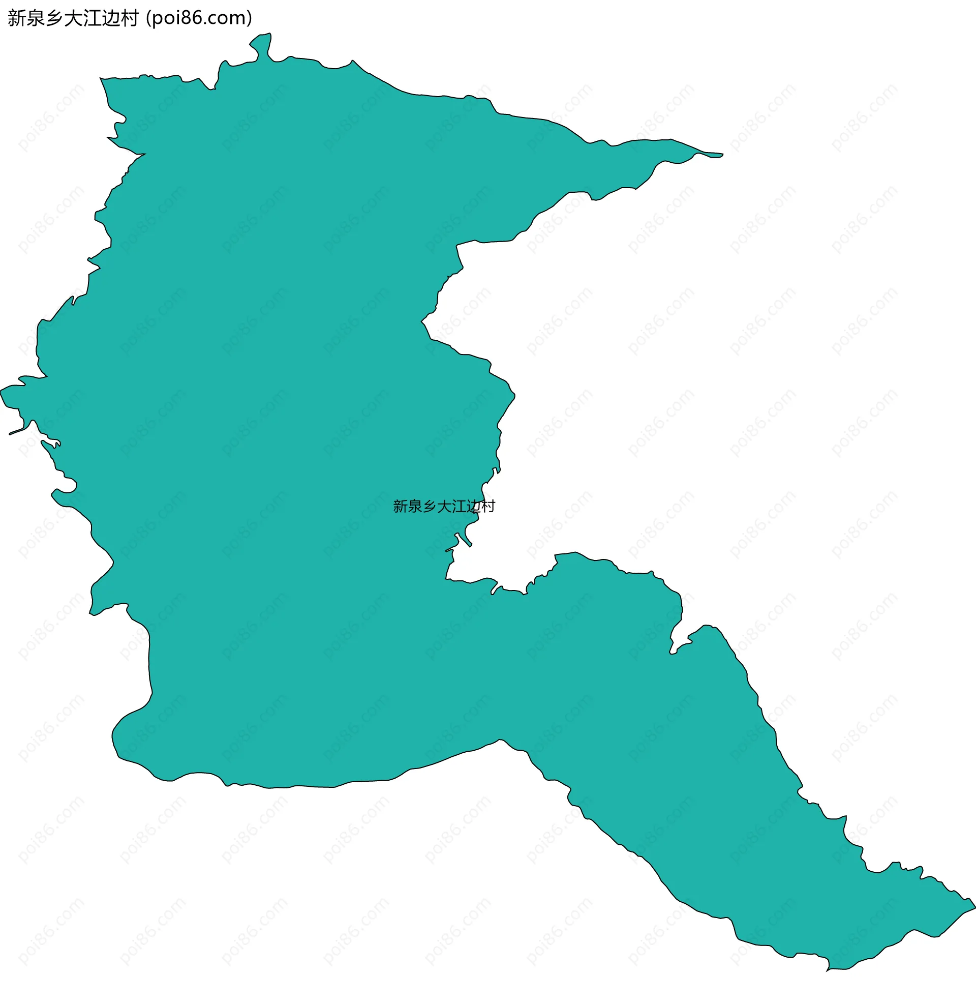 新泉乡大江边村边界地图