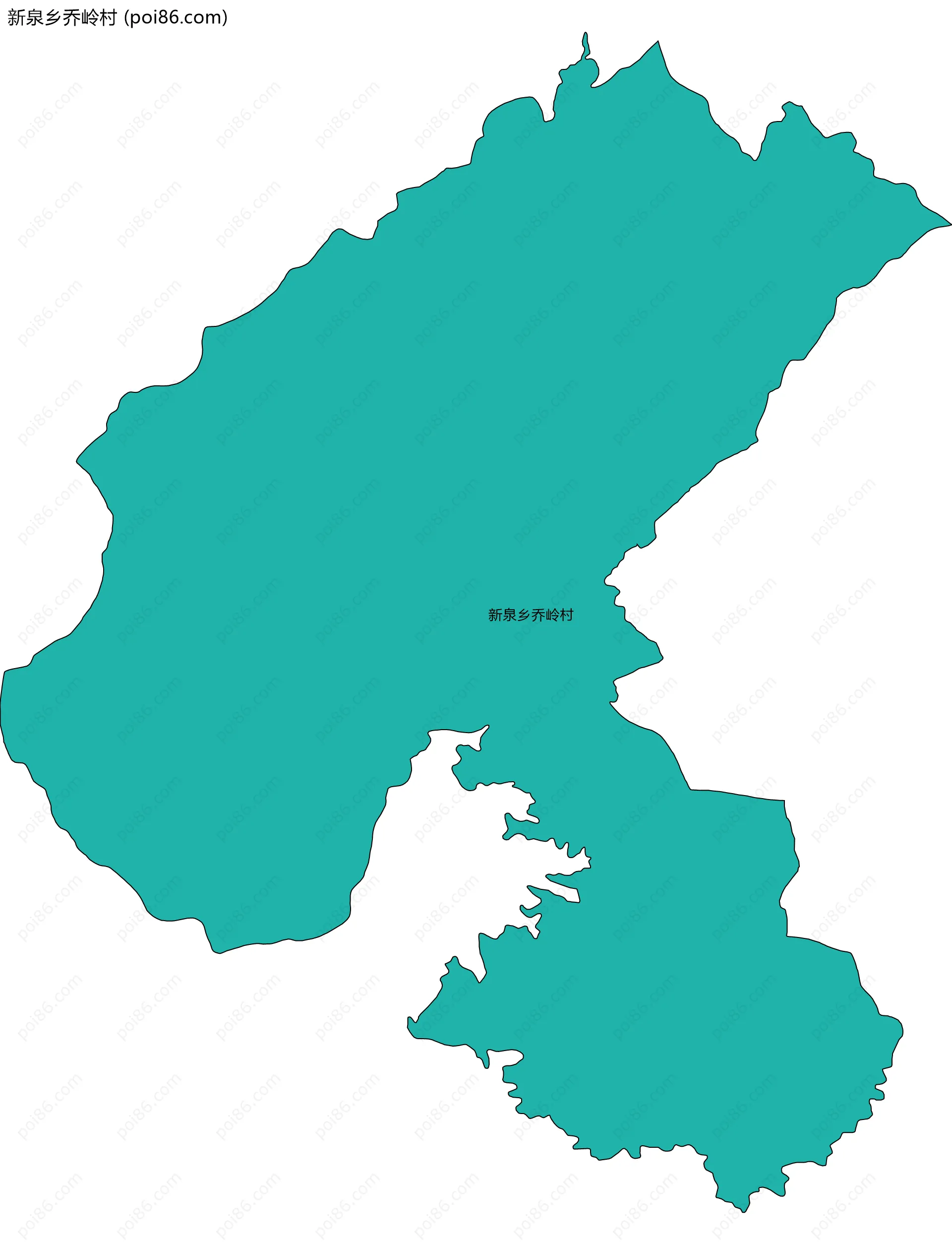 新泉乡乔岭村边界地图