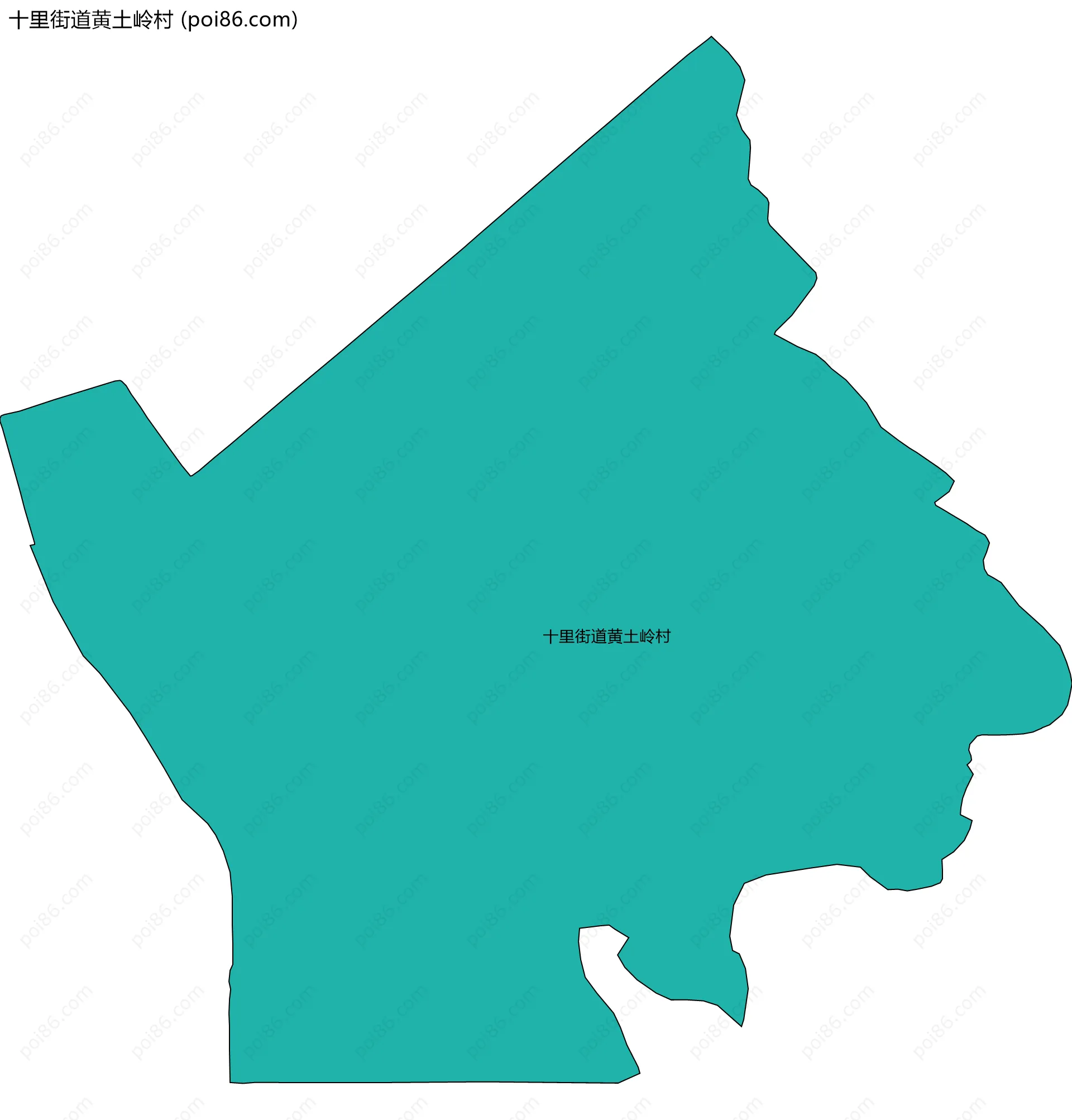十里街道黄土岭村边界地图