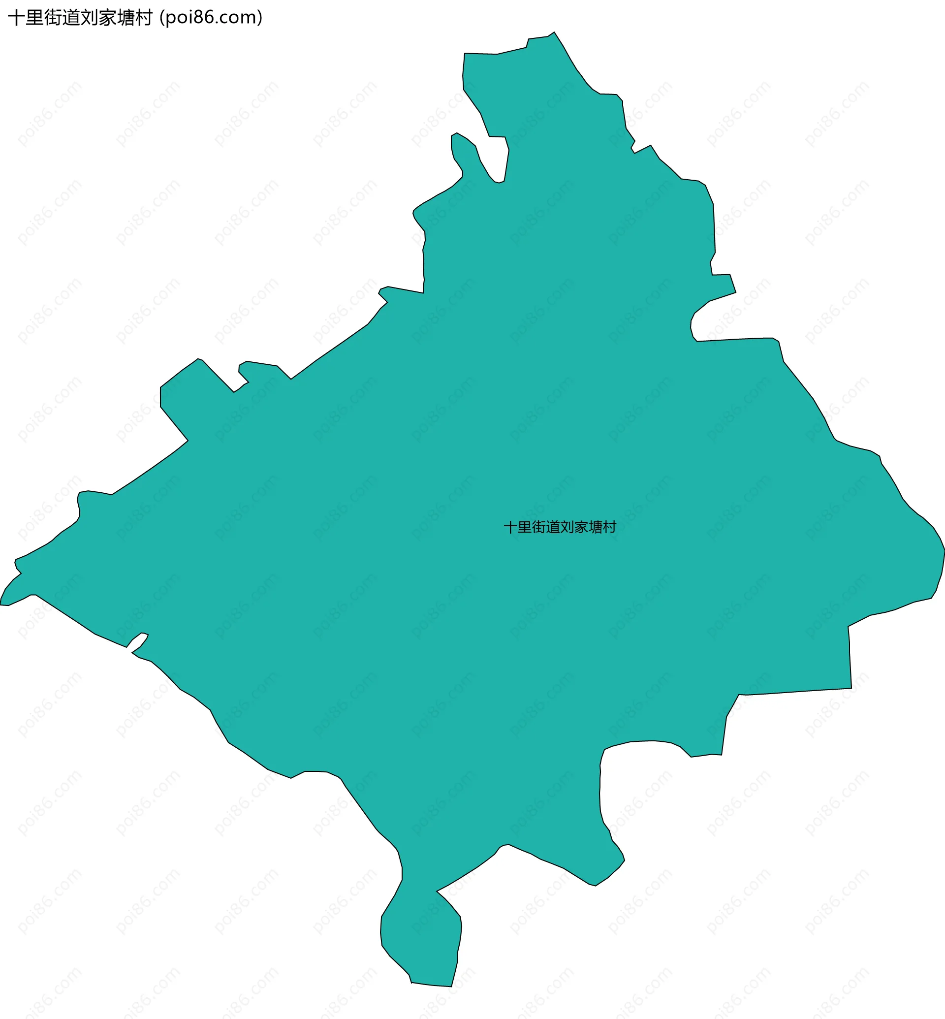十里街道刘家塘村边界地图