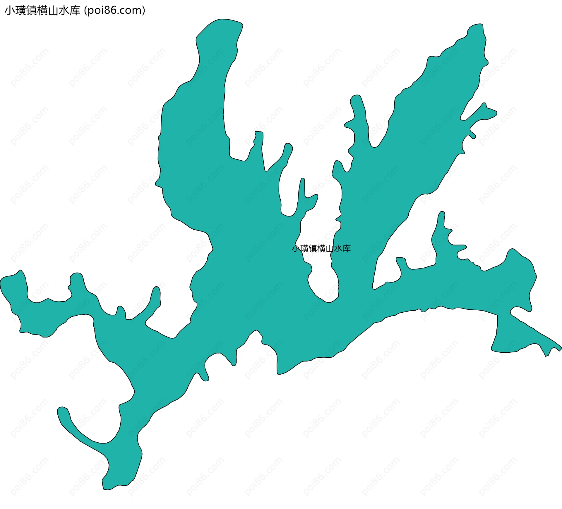 小璜镇横山水库边界地图