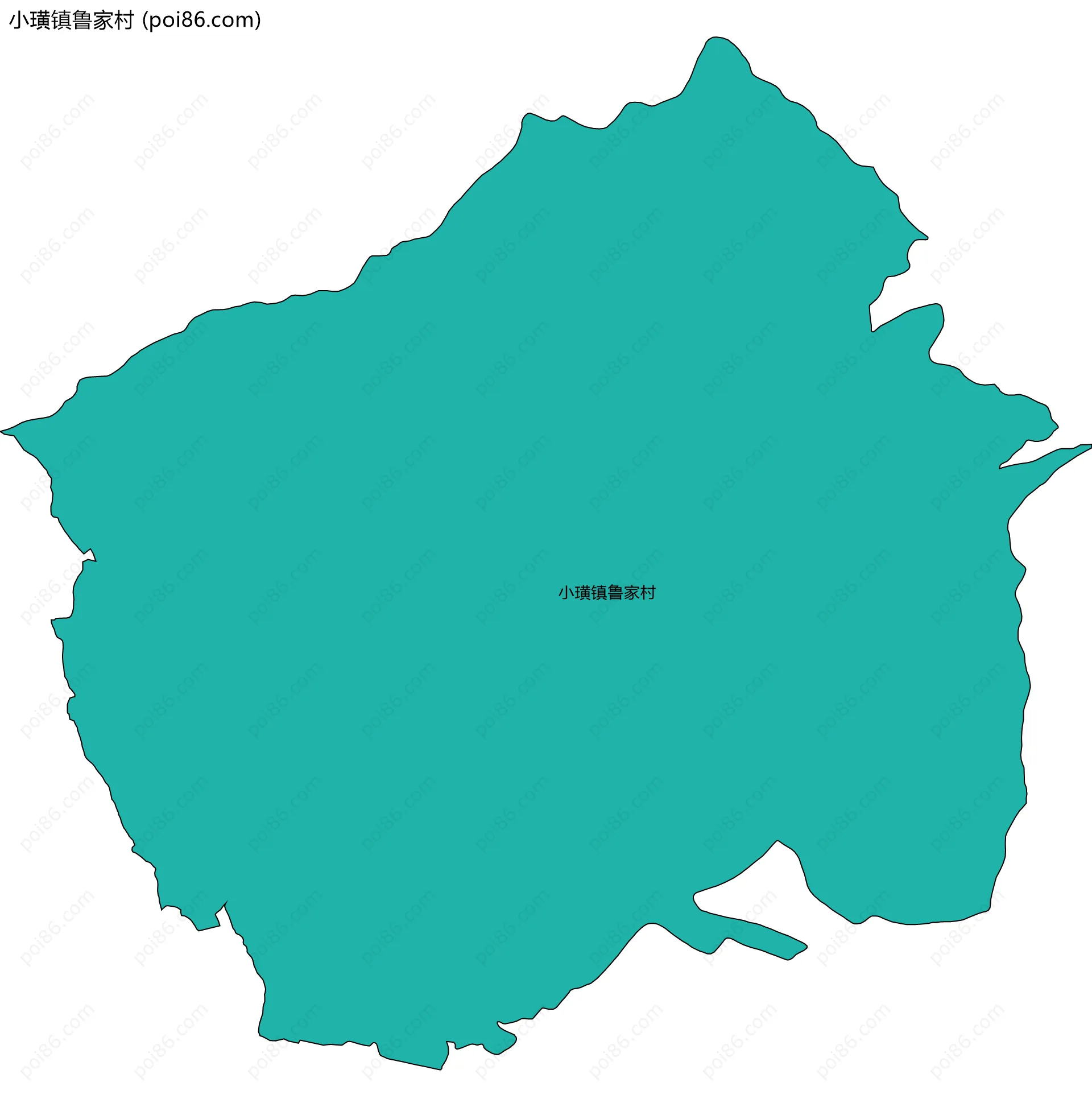小璜镇鲁家村边界地图