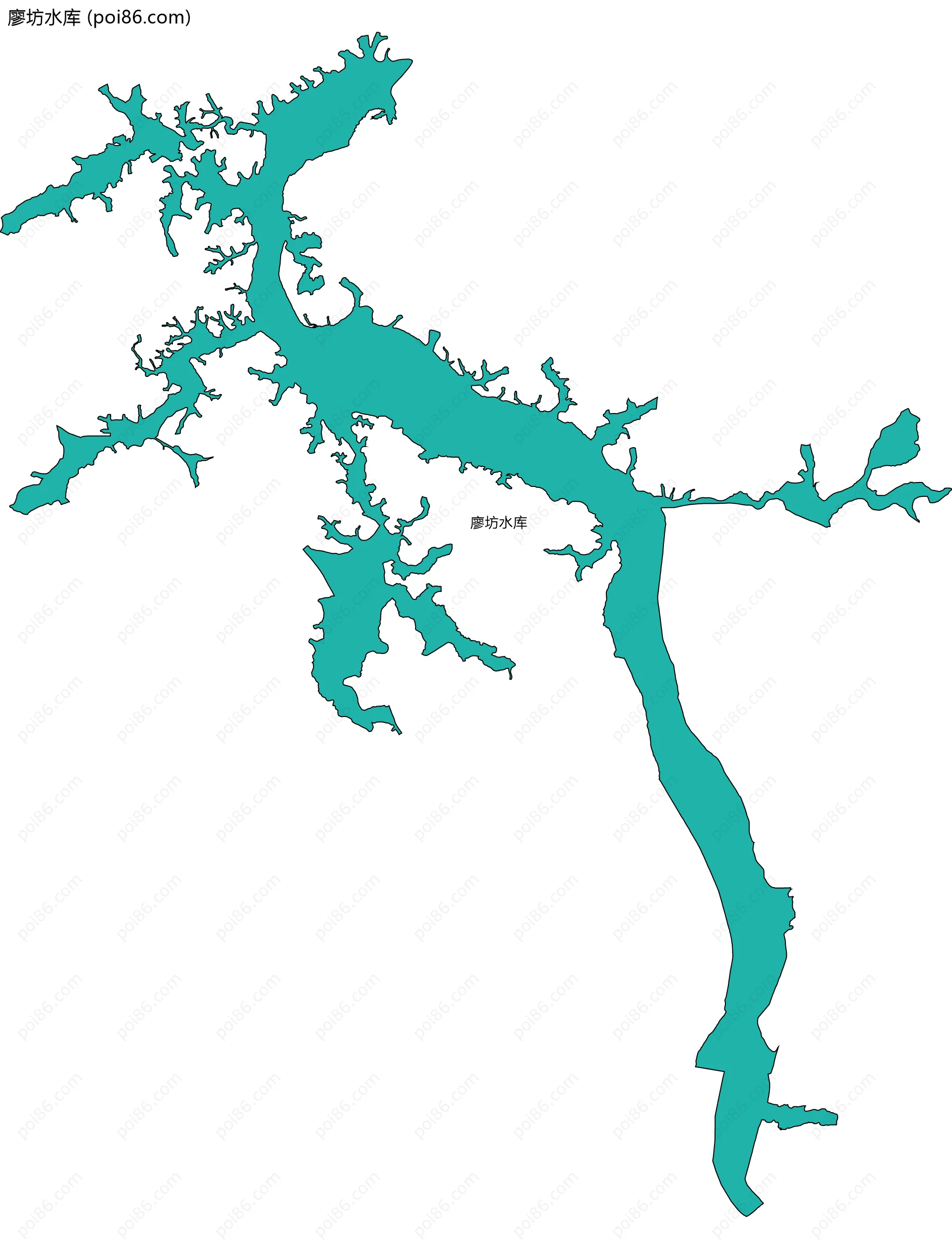 廖坊水库边界地图