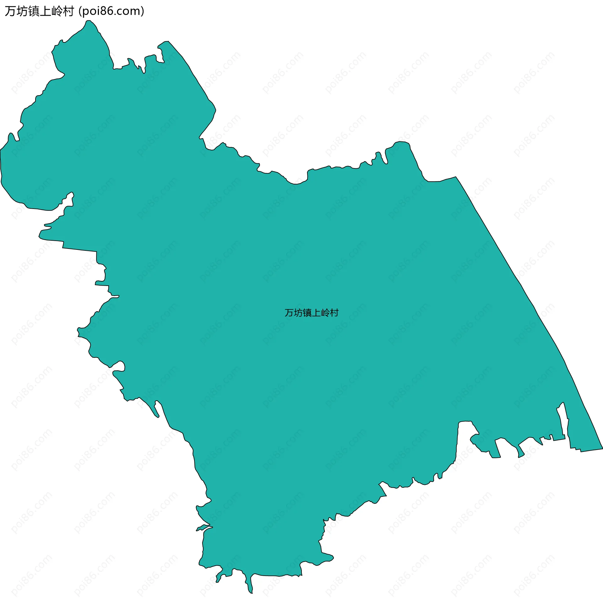 万坊镇上岭村边界地图